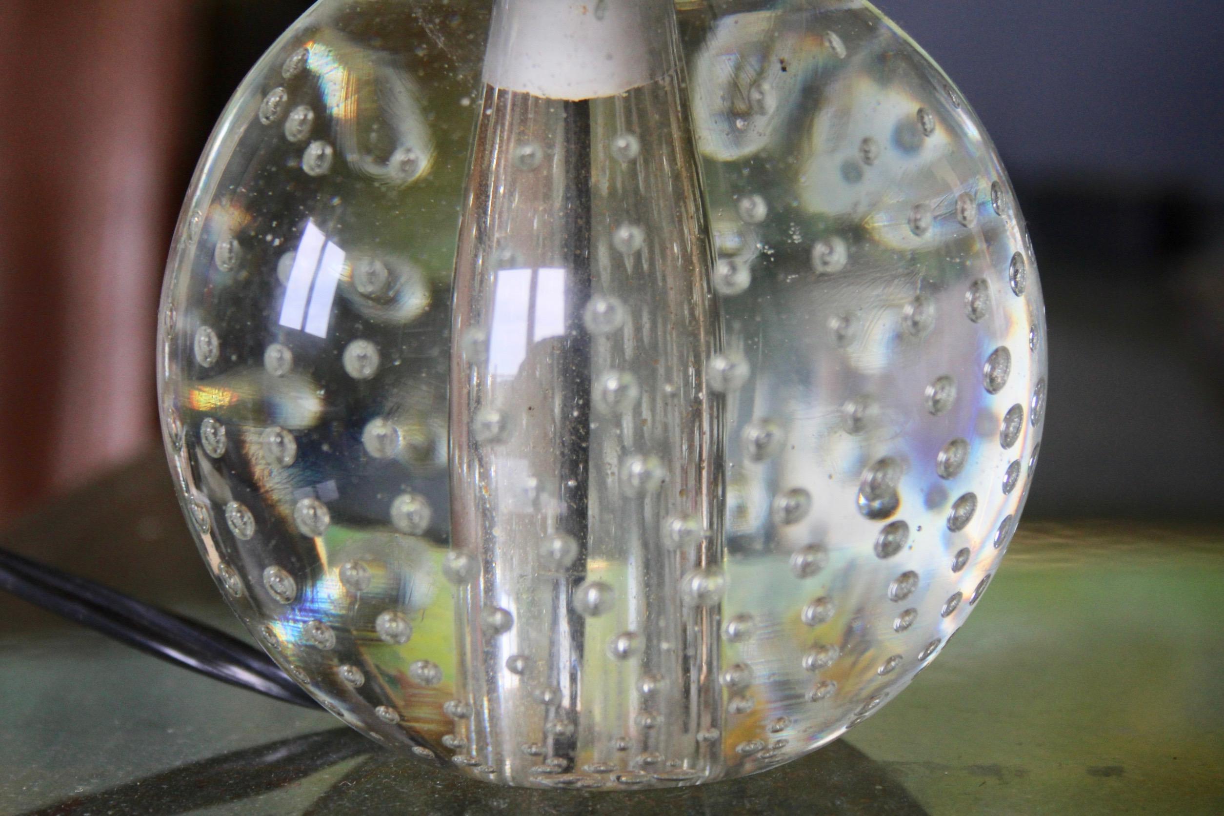 Tischlampe im Stil von Jacques Adnet (Glas) im Angebot