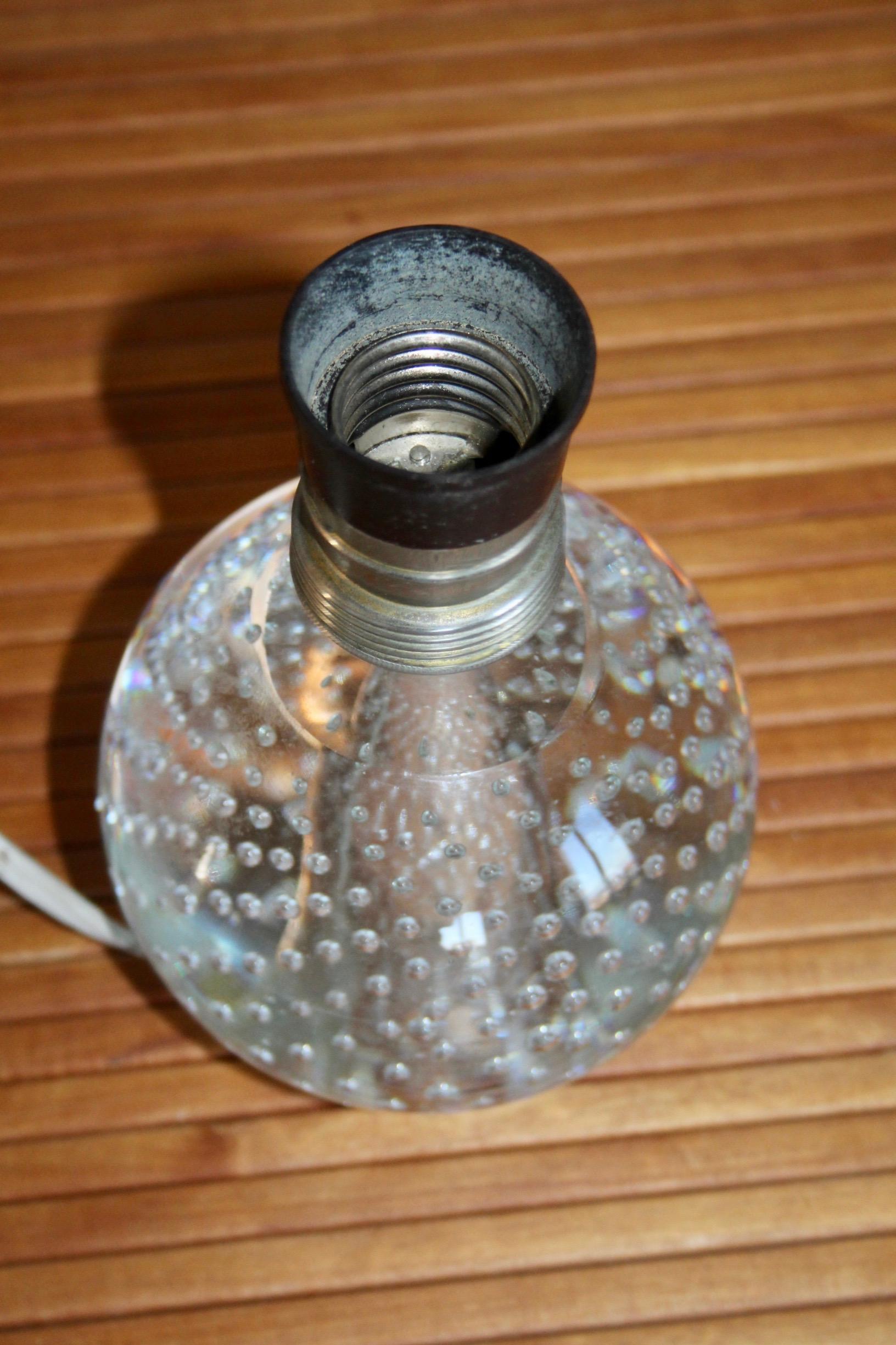 Glass Jacques Adnet style table lamp For Sale