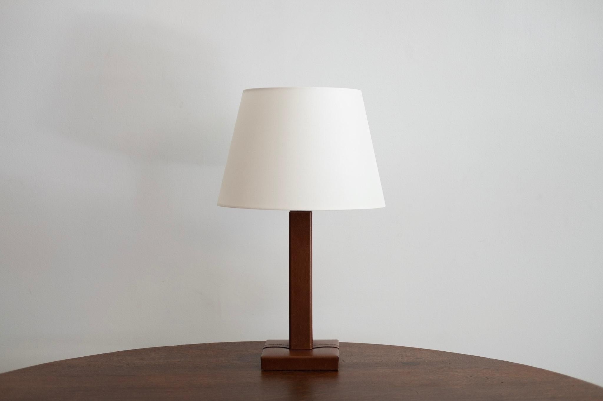 Jacques Adnet Style Table Lamp In Good Condition In Beverly Hills, CA