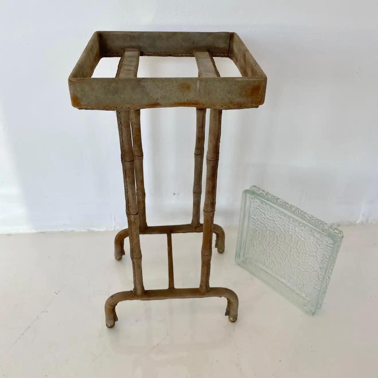 Jacques Adnet Suede Side Table 7