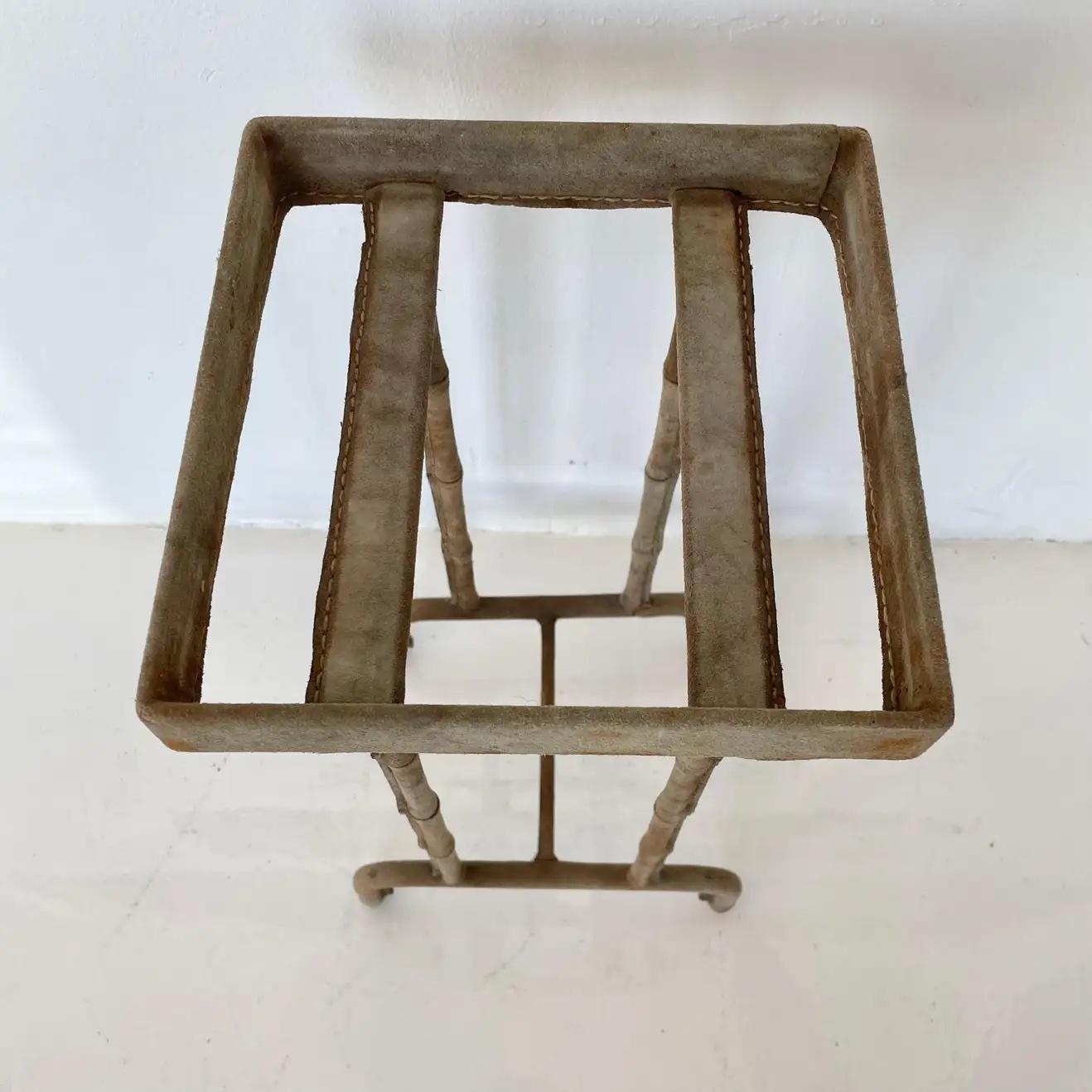 Jacques Adnet Suede Side Table 8