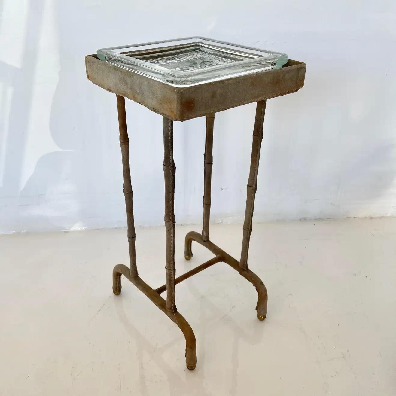 Mid-20th Century Jacques Adnet Suede Side Table