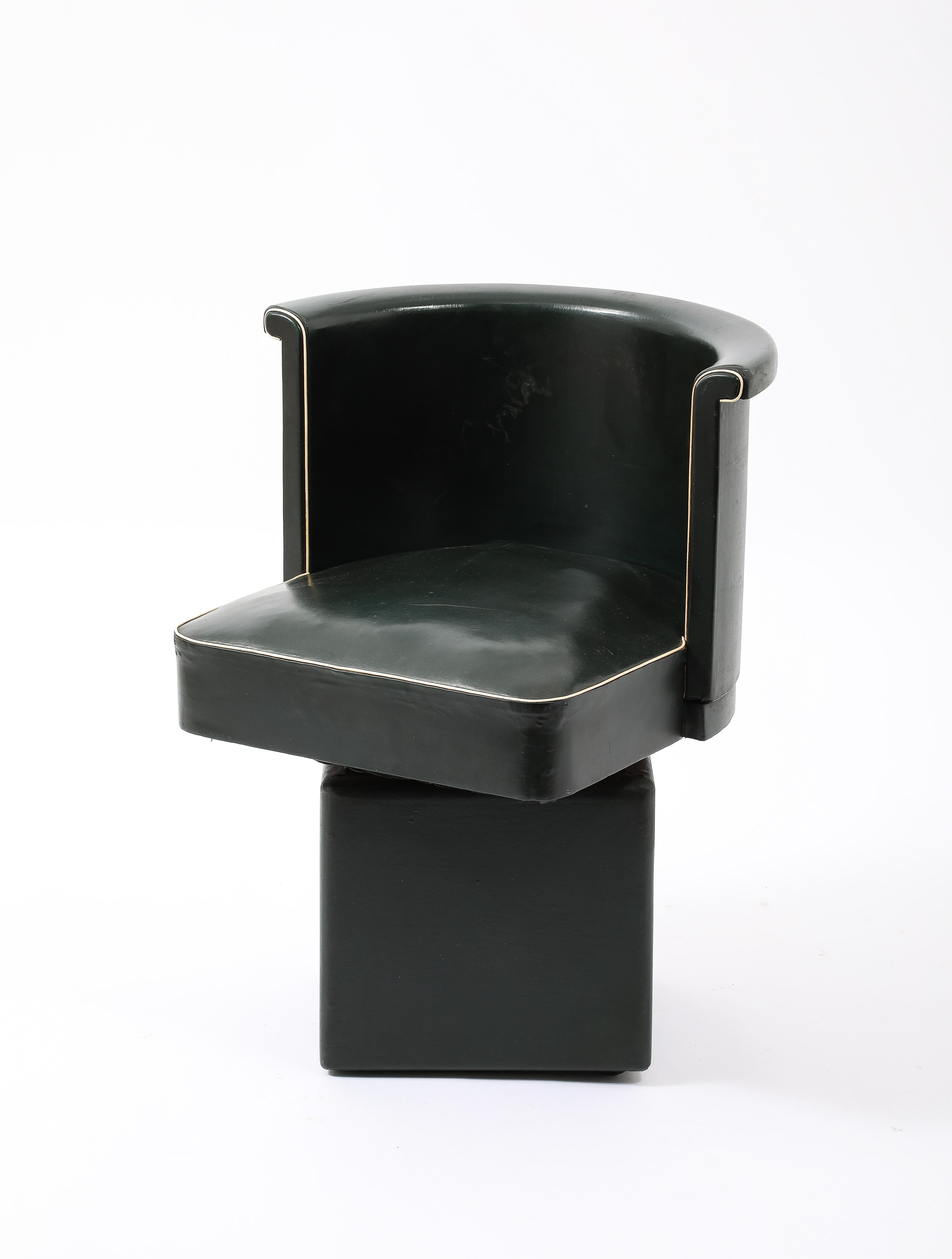 Jacques Adnet Drehbarer Schreibtischstuhl, Frankreich 1940er Jahre (Moderne der Mitte des Jahrhunderts) im Angebot