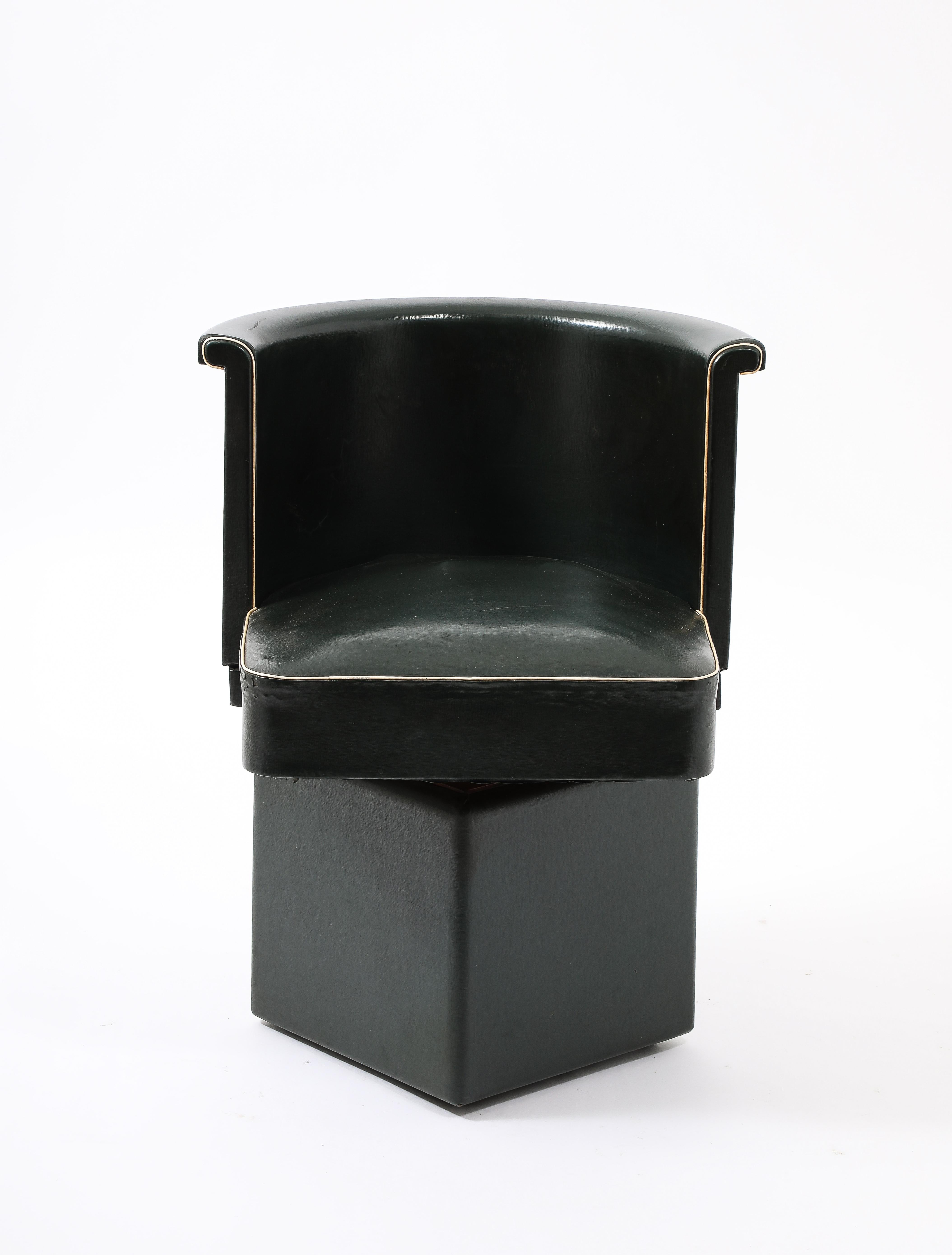 Jacques Adnet Drehbarer Schreibtischstuhl, Frankreich 1940er Jahre im Zustand „Gut“ im Angebot in New York, NY