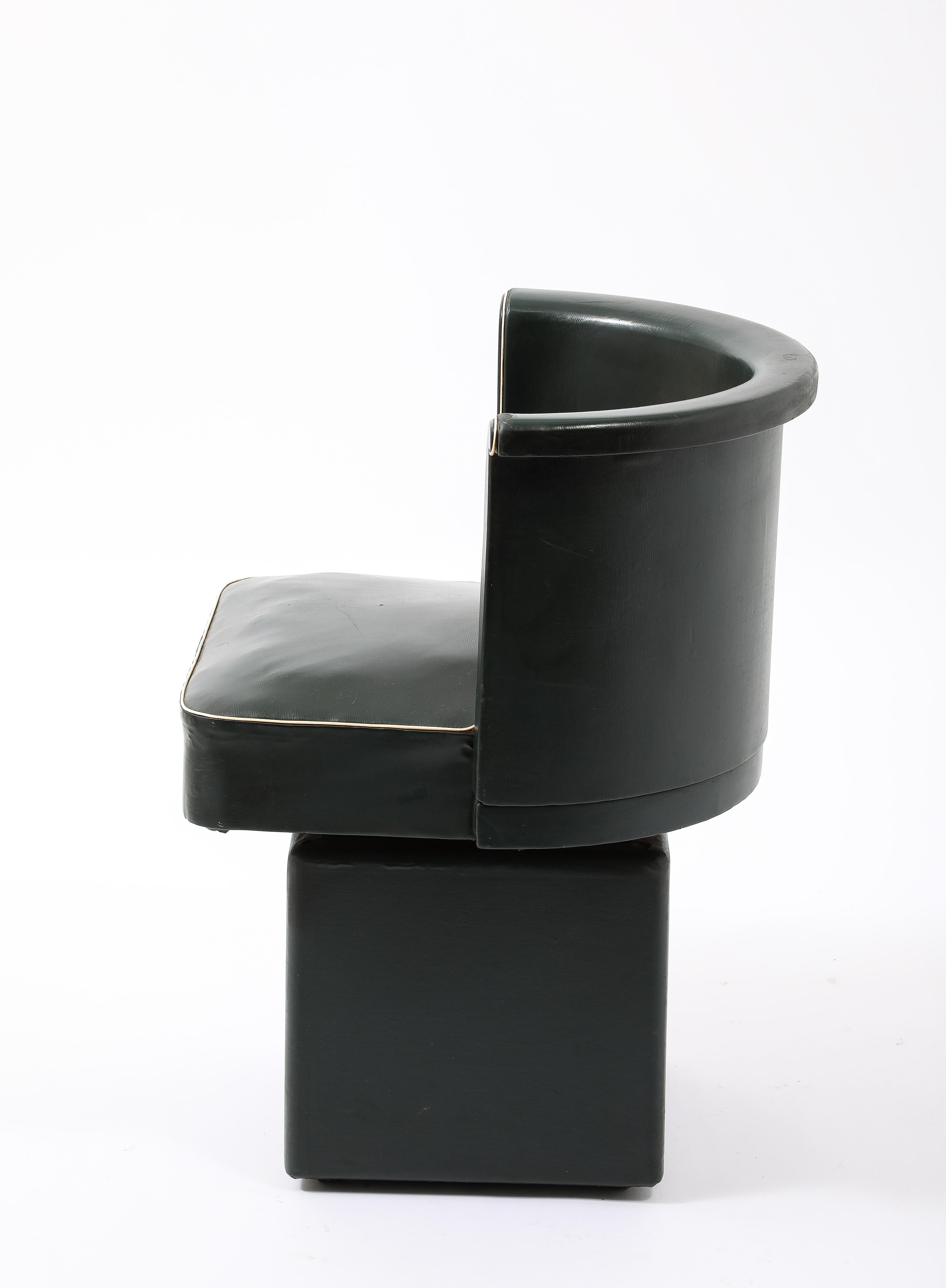 Jacques Adnet Drehbarer Schreibtischstuhl, Frankreich 1940er Jahre (Leder) im Angebot