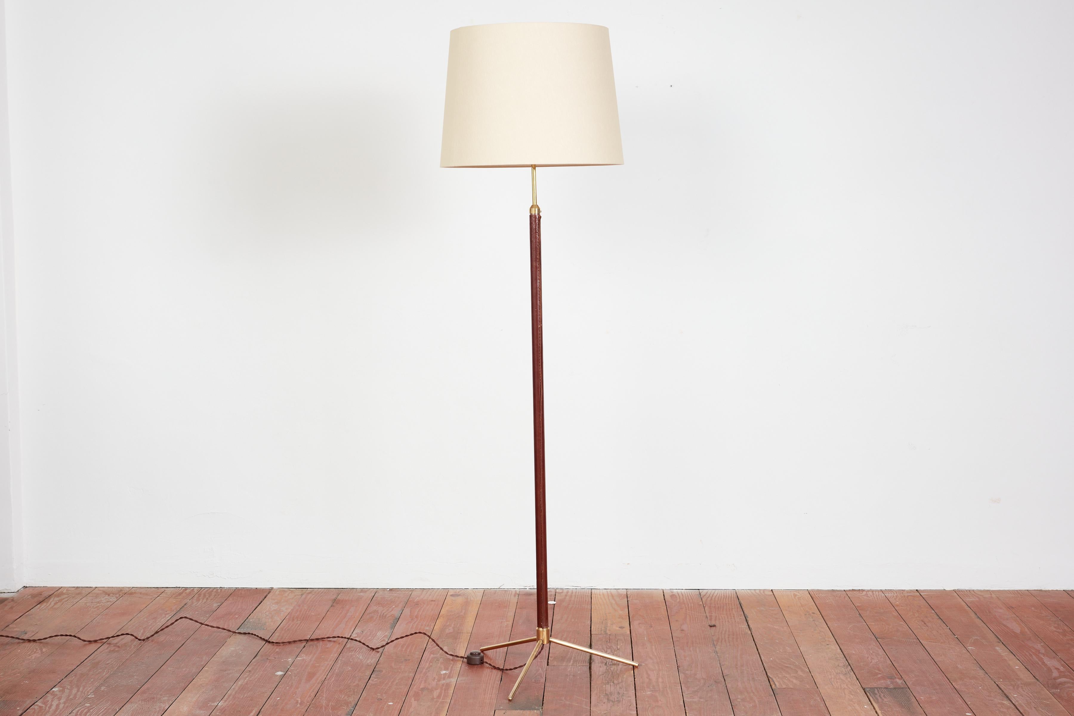 French Jacques Adnet Syle Floor Lamp For Sale