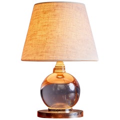 Jacques  Lampe de table Adnet en verre et métal, France - années 1950