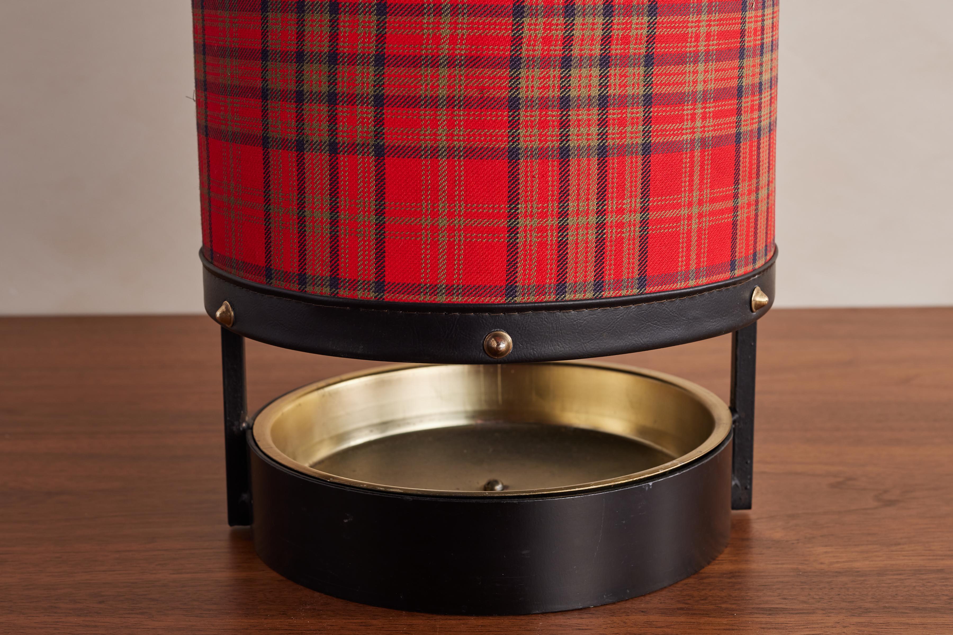 Jacques Adnet Tartan Umbrella Stand For Sale 4