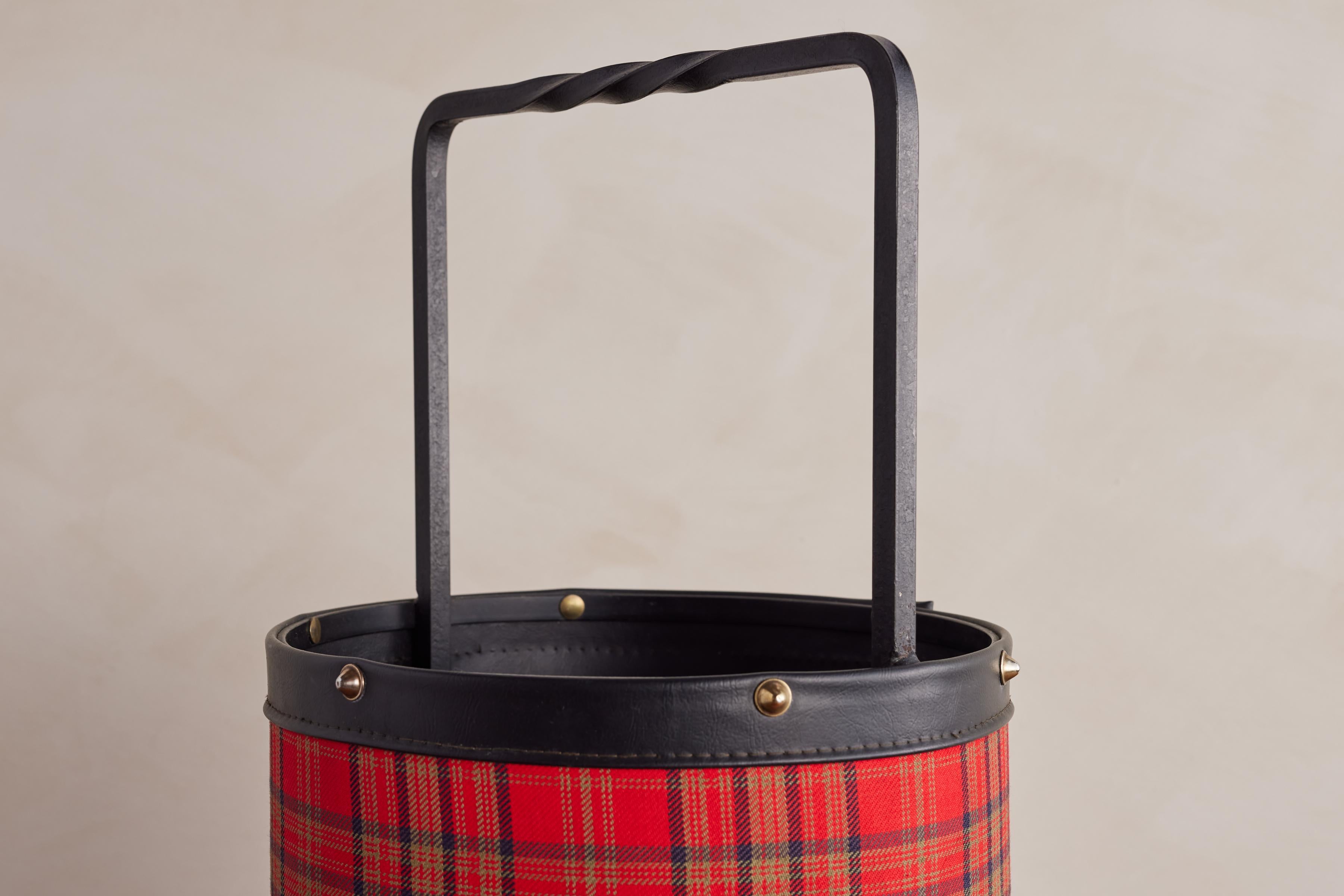 Jacques Adnet Tartan Umbrella Stand For Sale 9