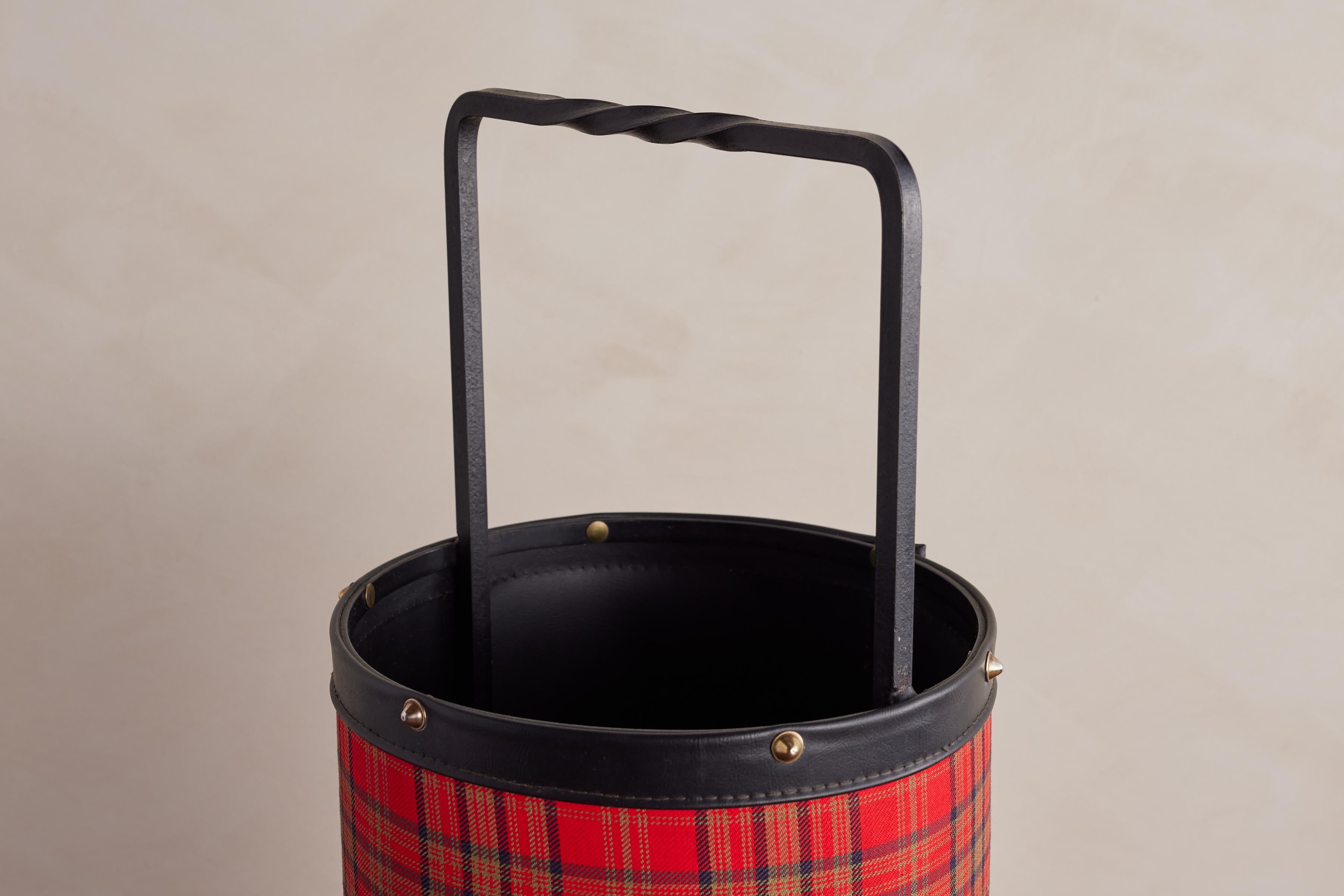 Jacques Adnet Tartan Umbrella Stand For Sale 10