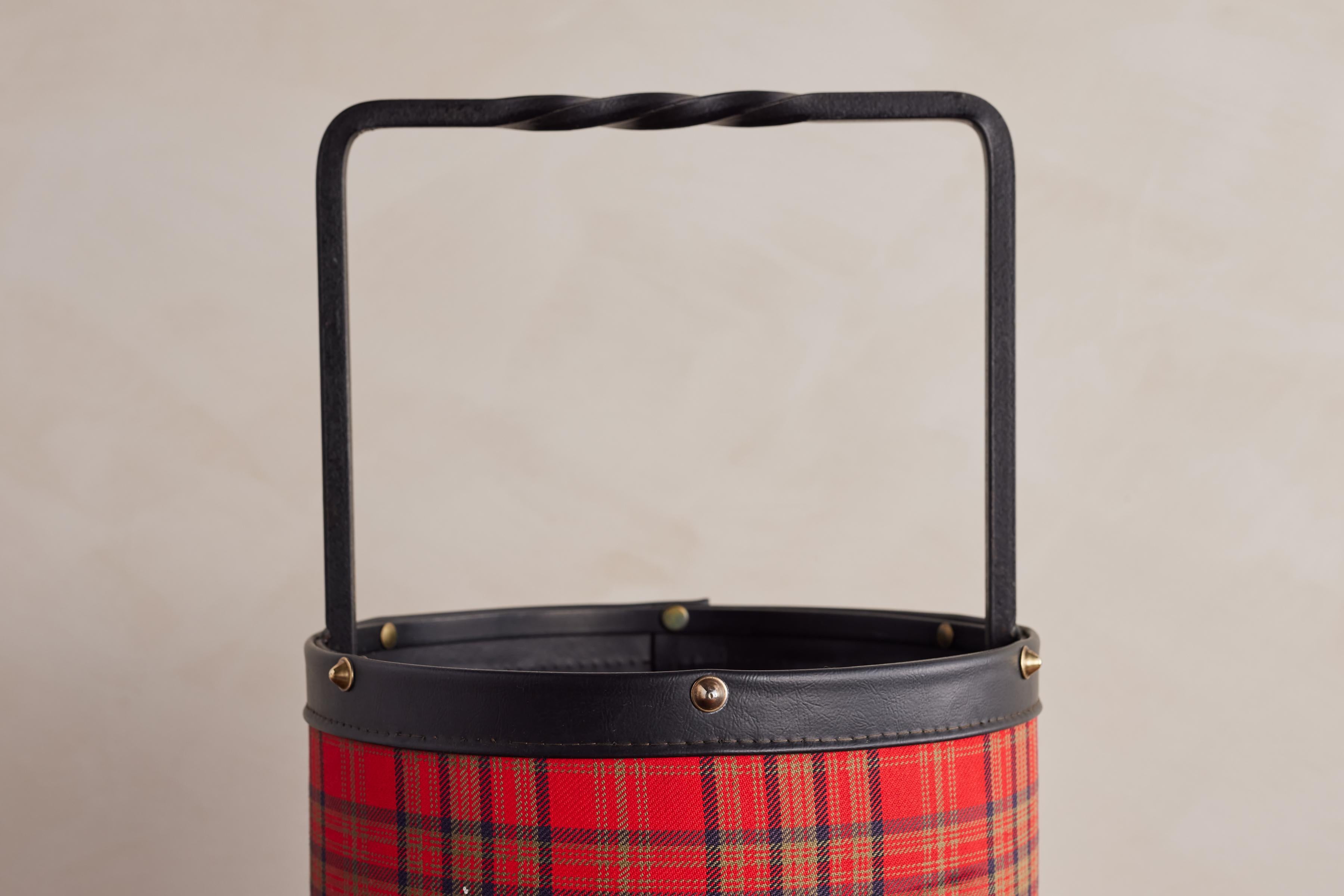 Jacques Adnet Tartan Umbrella Stand For Sale 3