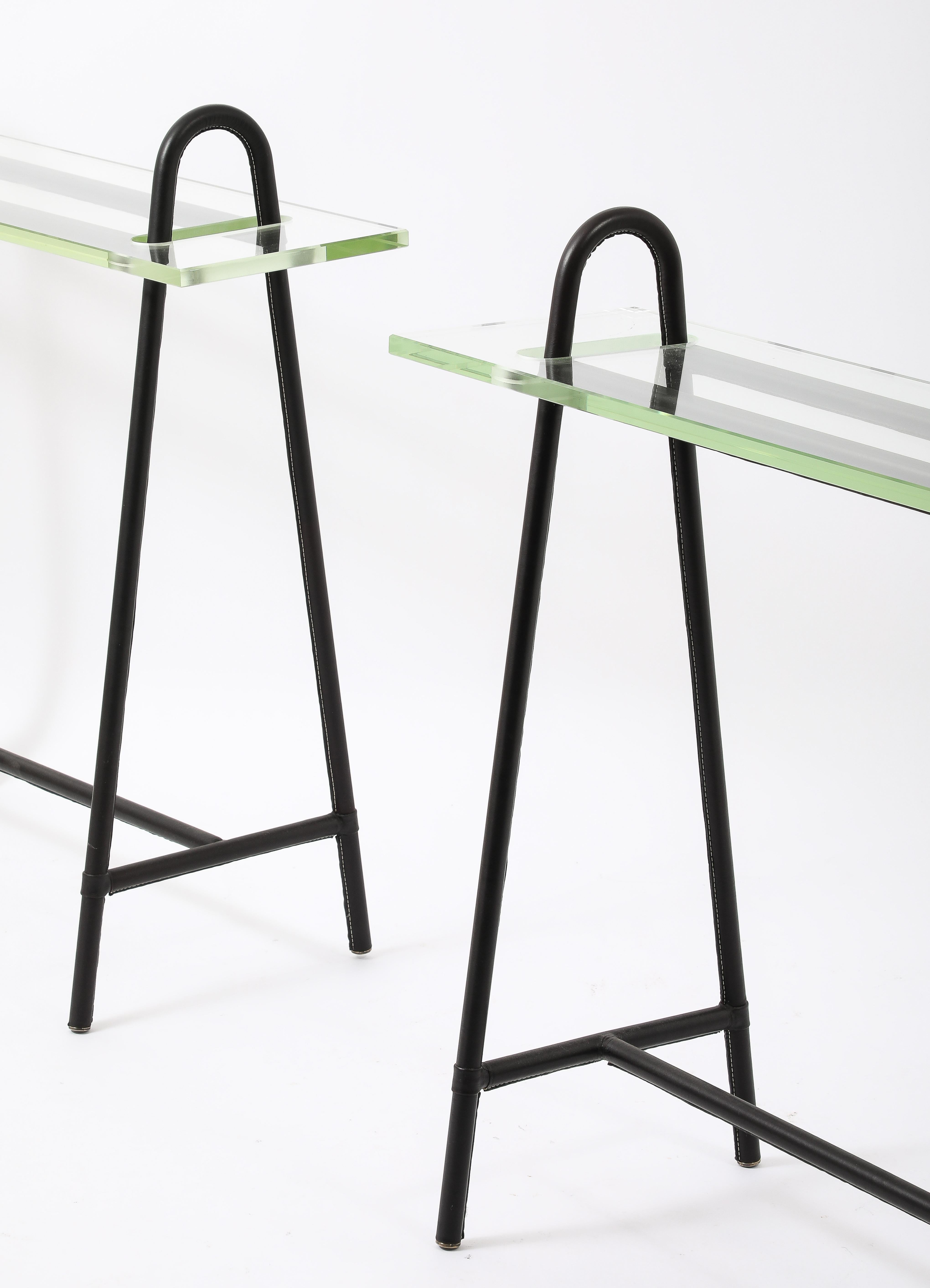 Consoles Trestles de Jacques Adnet, France, années 1950 en vente 6