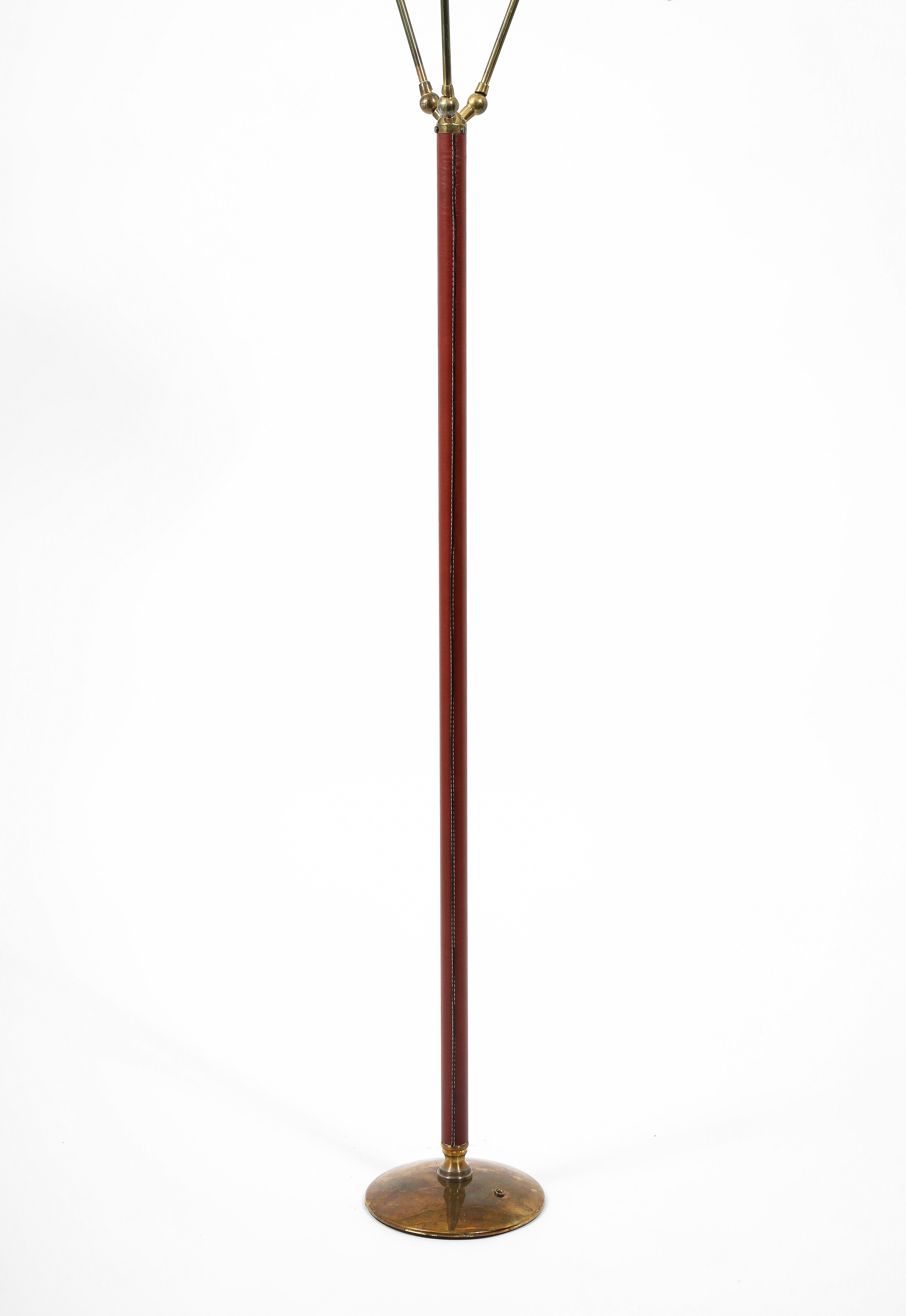 Jacques Adnet Triple Head Floor Lamp, France 1950's For Sale 4