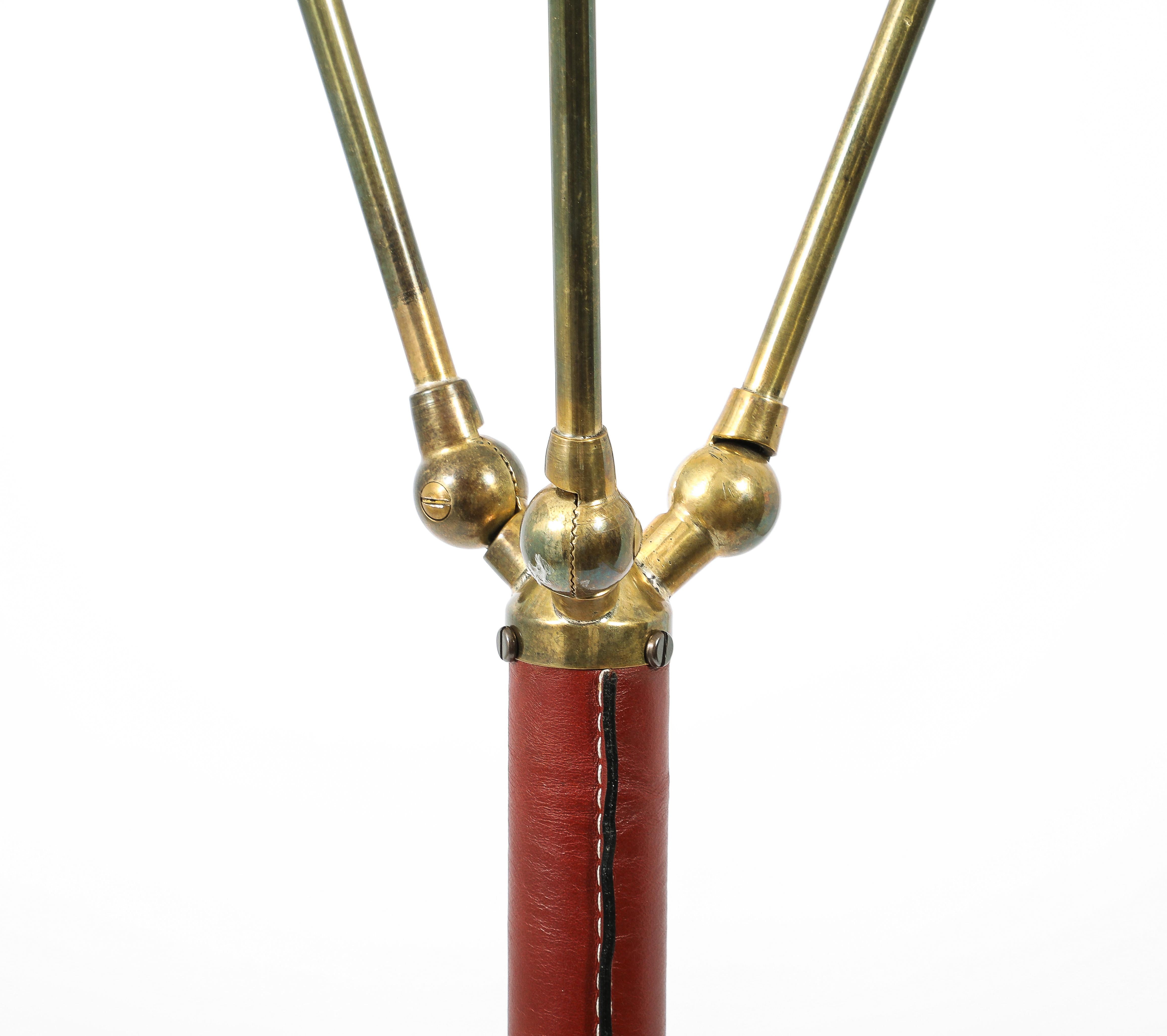 Jacques Adnet Triple Head Floor Lamp, France 1950's For Sale 5