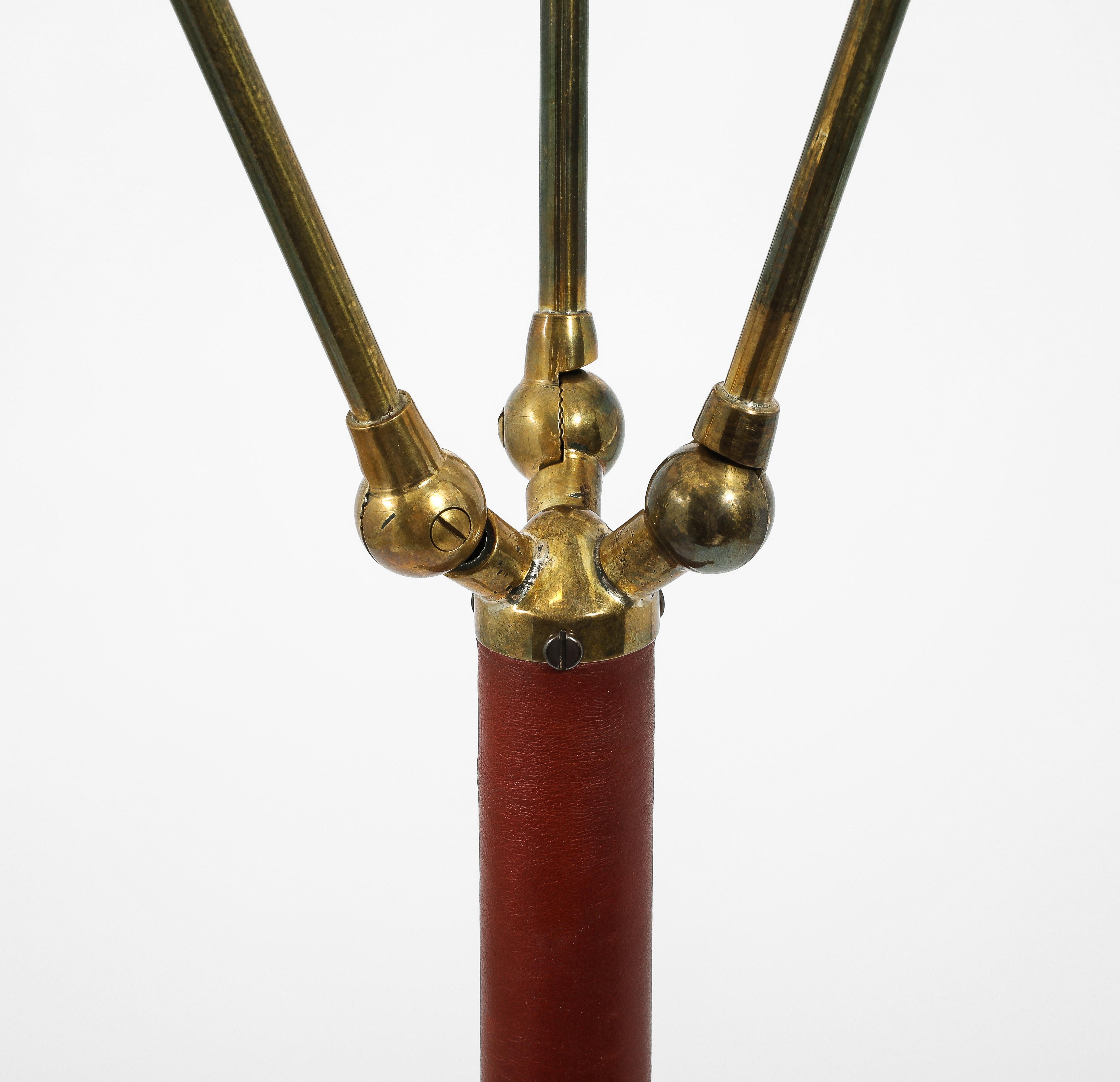 20th Century Jacques Adnet Triple Head Floor Lamp, France 1950's For Sale