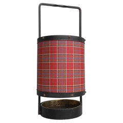 Jacques Adnet Umbrella stand in Tartan Plaid Pattern,  France 1960's