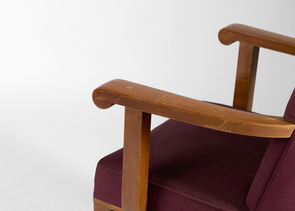Mid-20th Century Jacques Adnet, Upholstered Armchair, France, circa 1955 For Sale