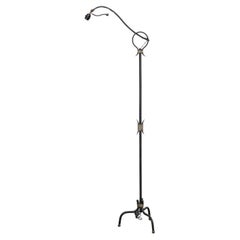 Jacques Adnet Vintage Floor Lamp, Wrought Iron, Mid-Century Design