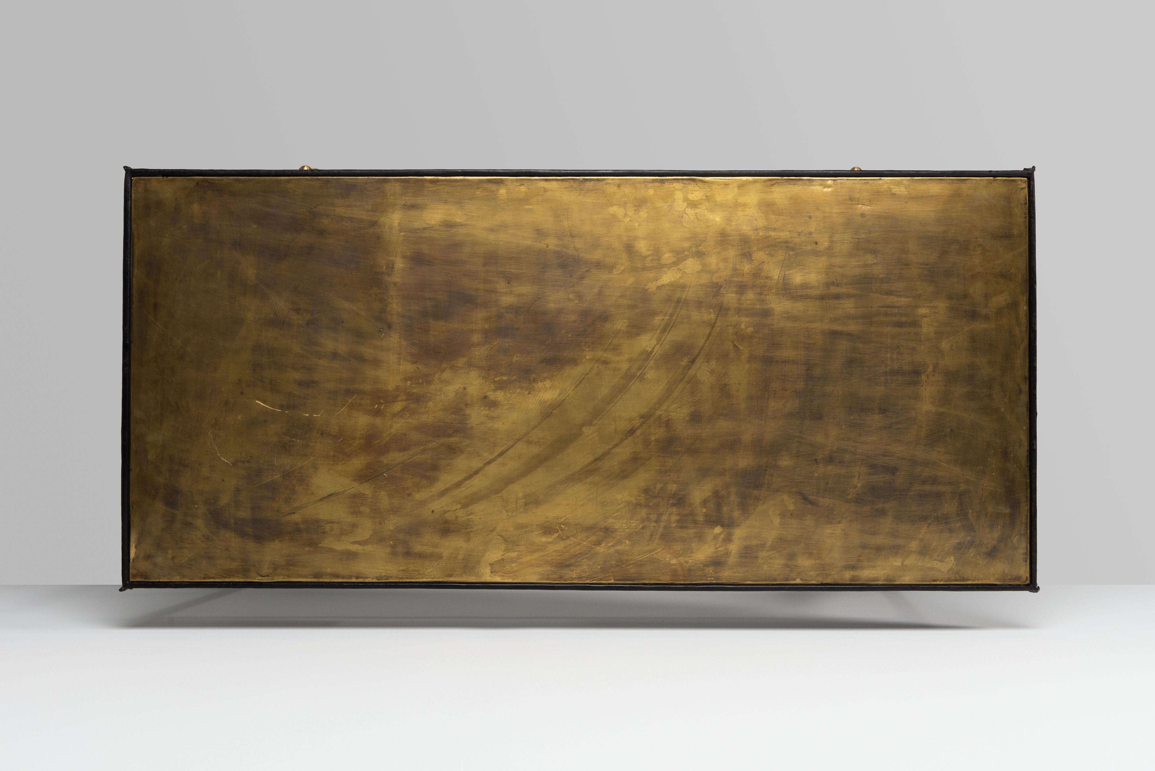 Jacques Adnet writing desk in leather France 1950 For Sale 11