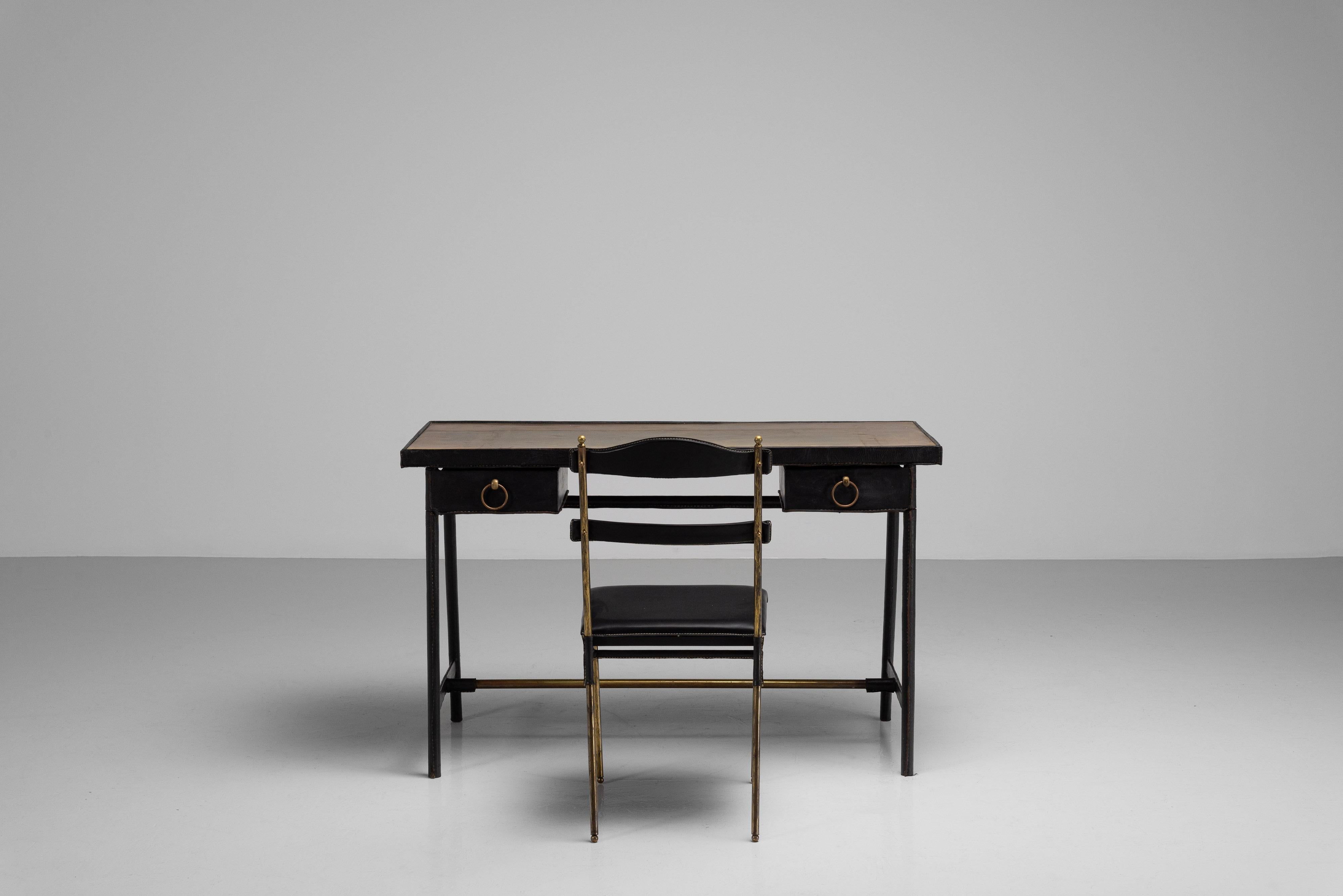 Jacques Adnet writing desk made in France 1950 9
