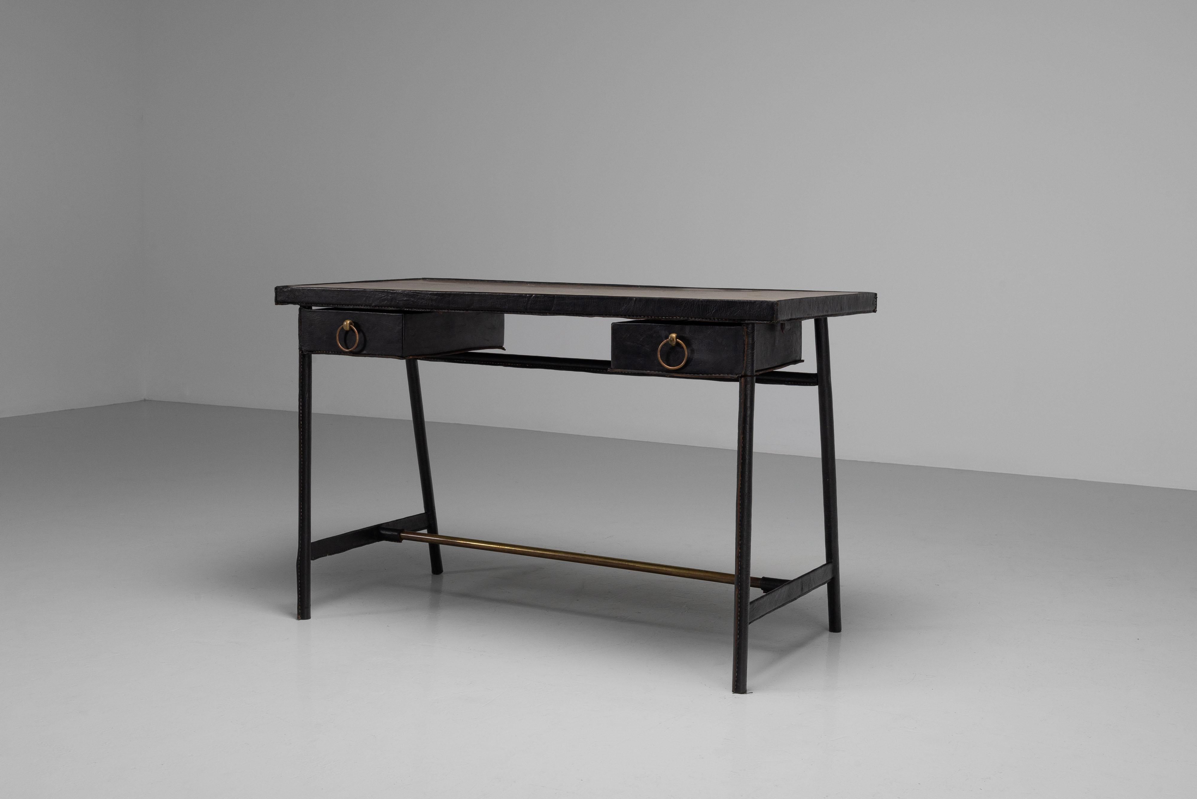 Jacques Adnet writing desk made in France 1950 2