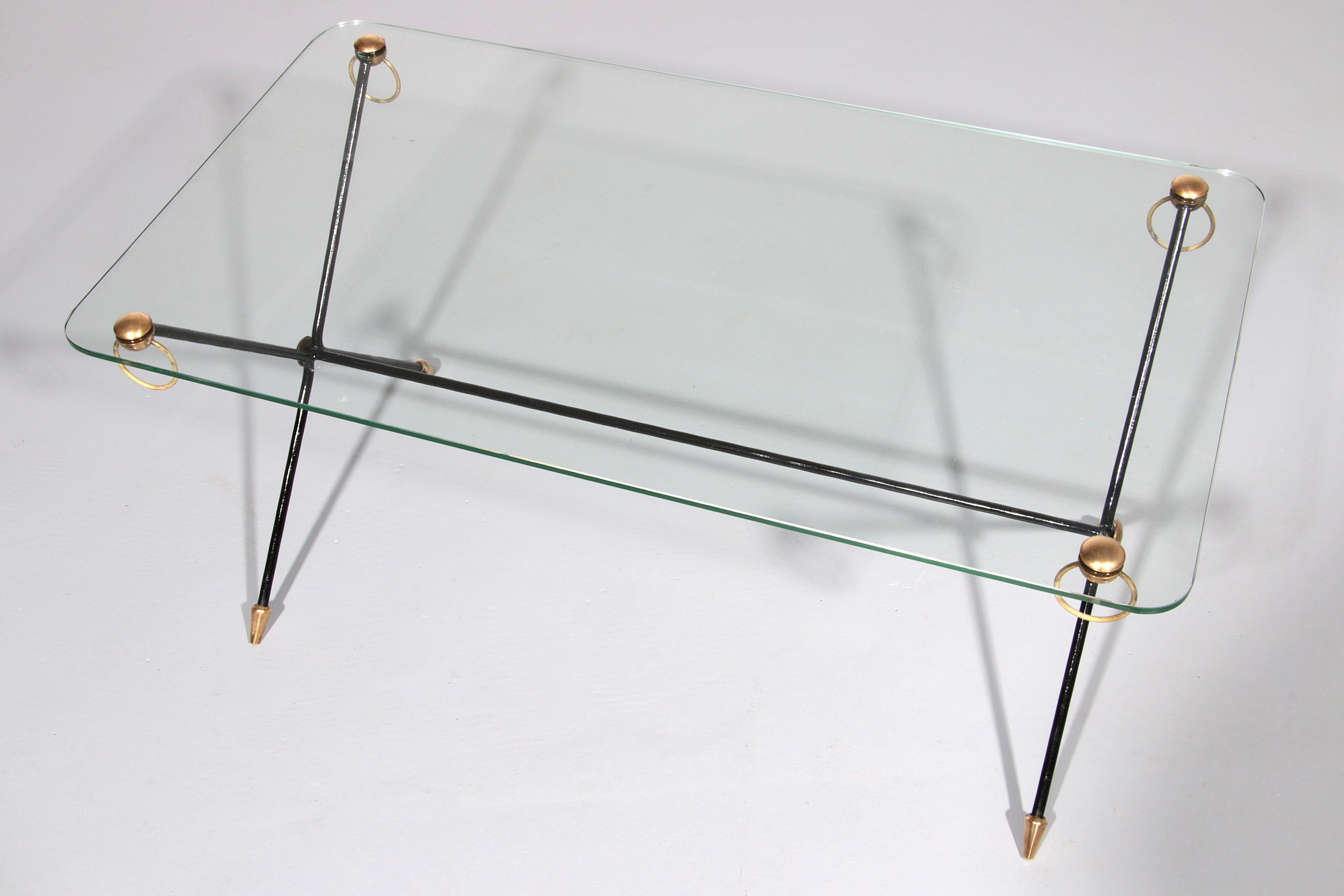 Jacques Adnet X-Base Coffee Table, 1960 Vintage Design For Sale 2
