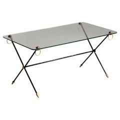 Jacques Adnet X-Base Coffee Table, 1960 Vintage Design