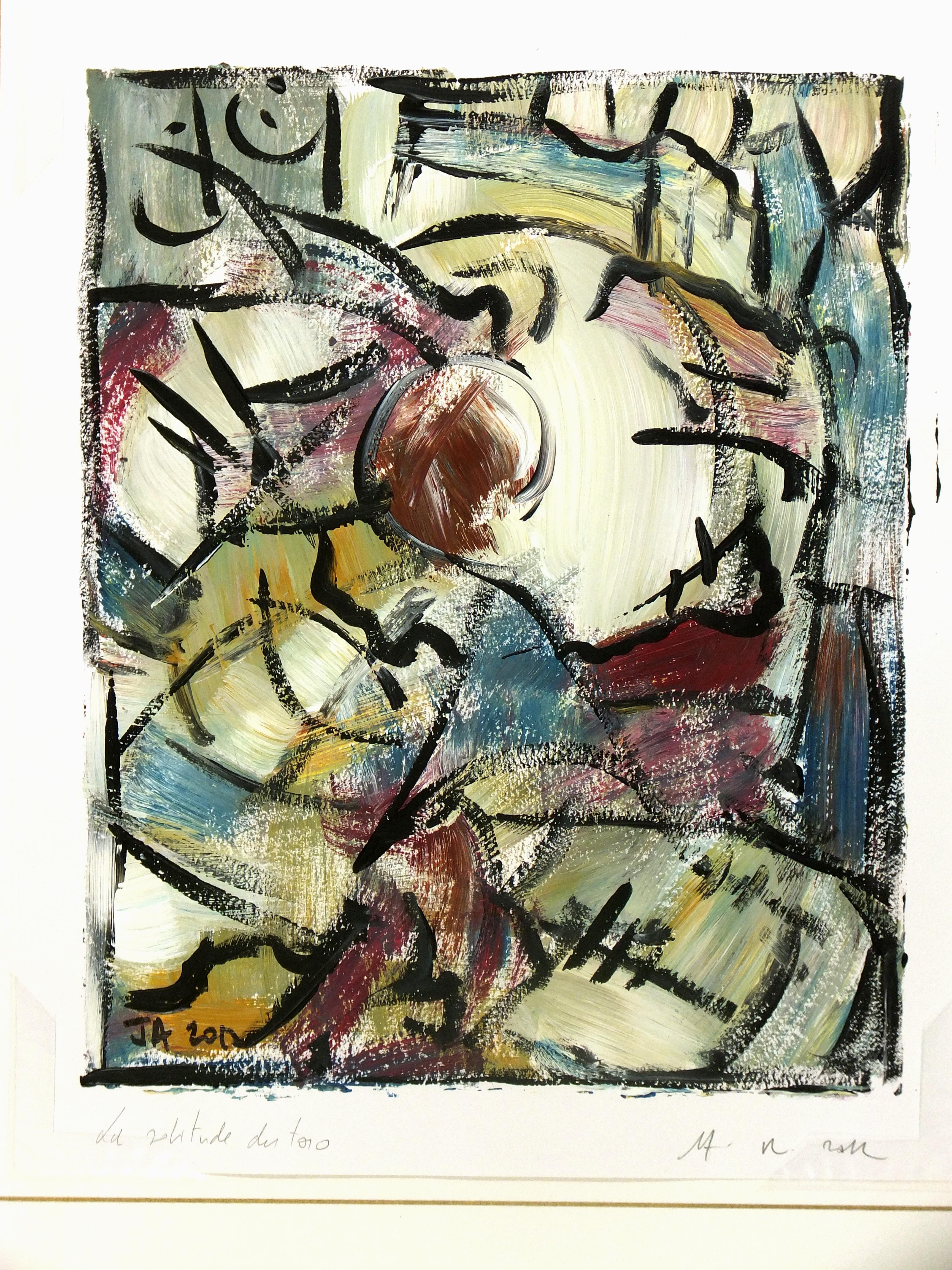 French Abstract Painting - La Solitude du Toro (Bull's Solitude) 1