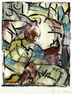 French Abstract Painting - La Solitude du Toro (Bull
s Solitude)