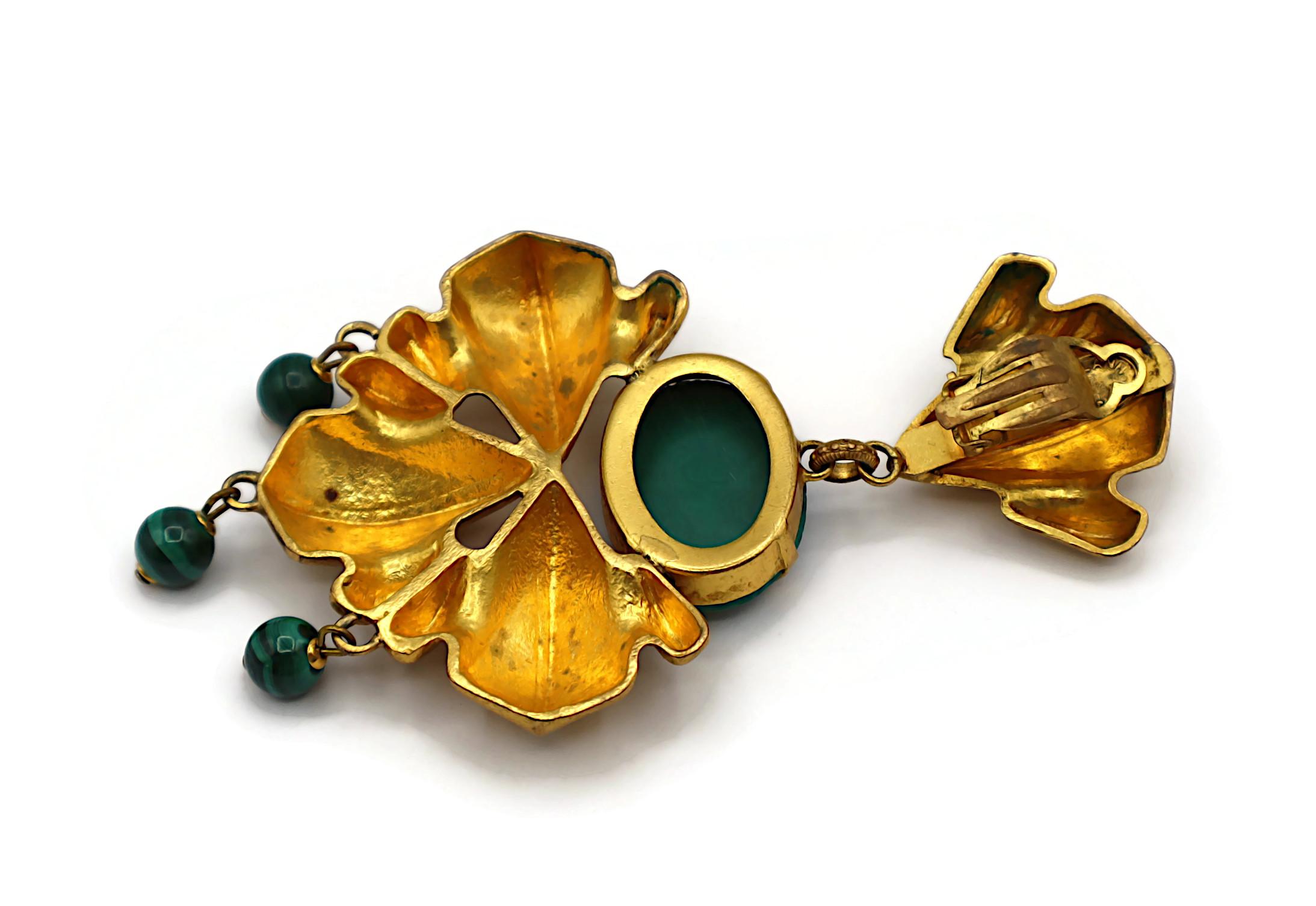 JACQUES AN LANH Vintage Oversized Gold Tone Dangling Earrings For Sale 7