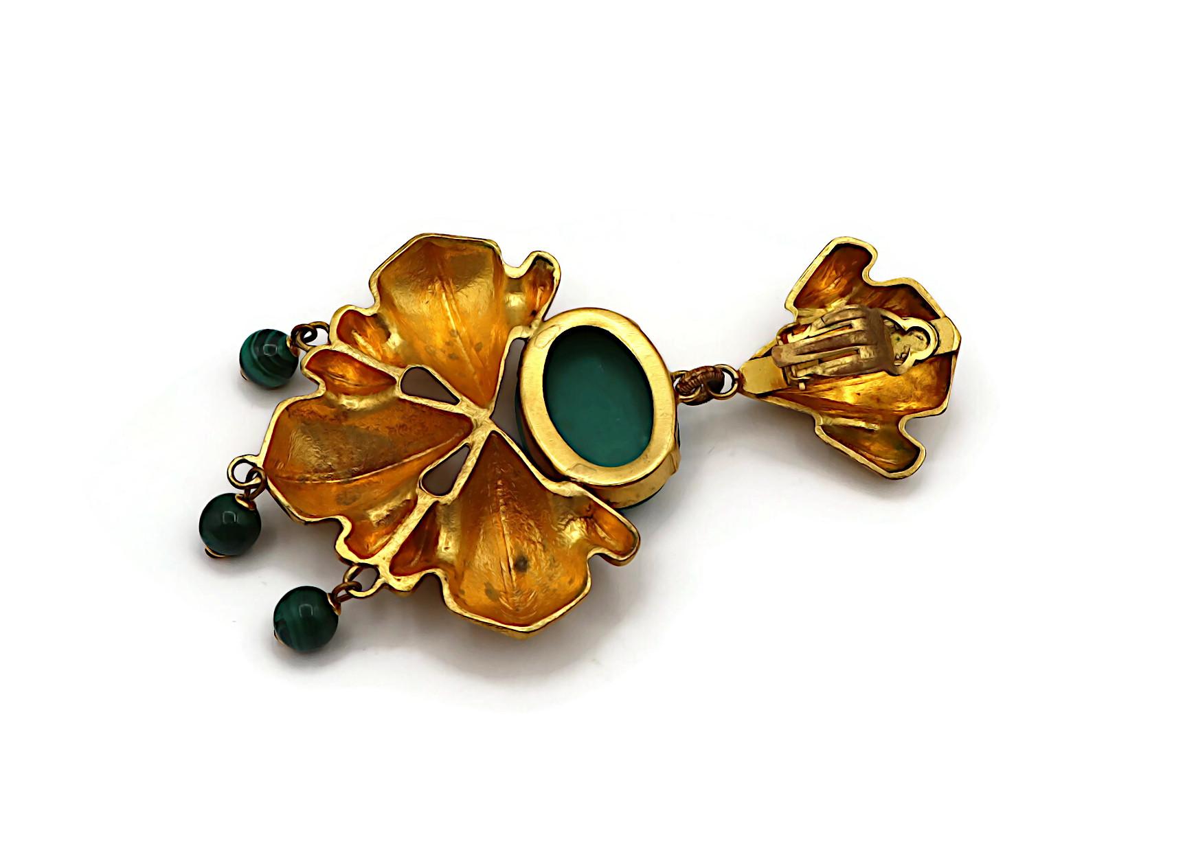 JACQUES AN LANH Vintage Oversized Gold Tone Dangling Earrings For Sale 9