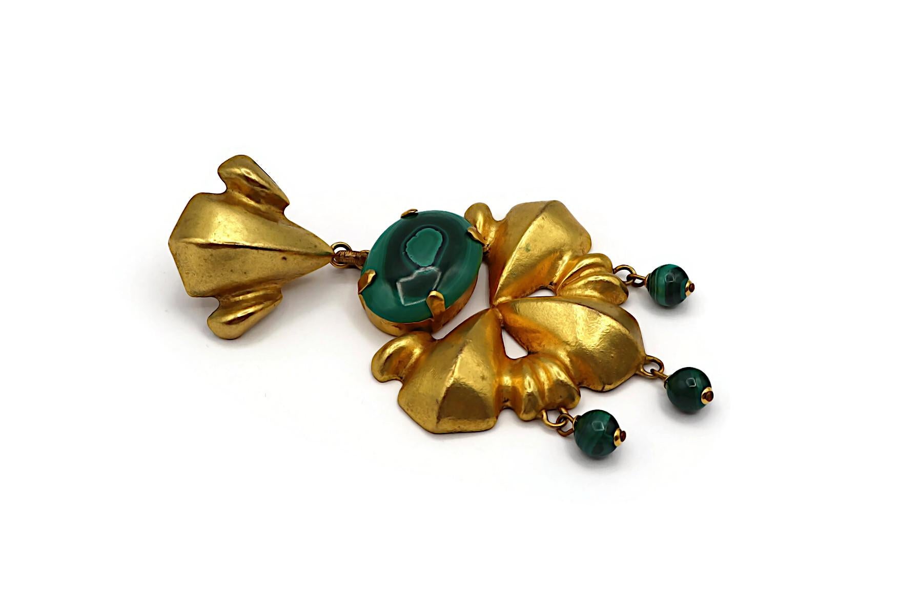 JACQUES AN LANH Vintage Oversized Gold Tone Dangling Earrings For Sale 5