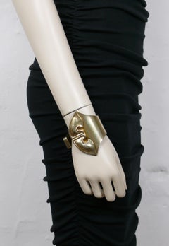 JACQUES AN LANH Vintage Sculptural Brass Cuff Bracelet