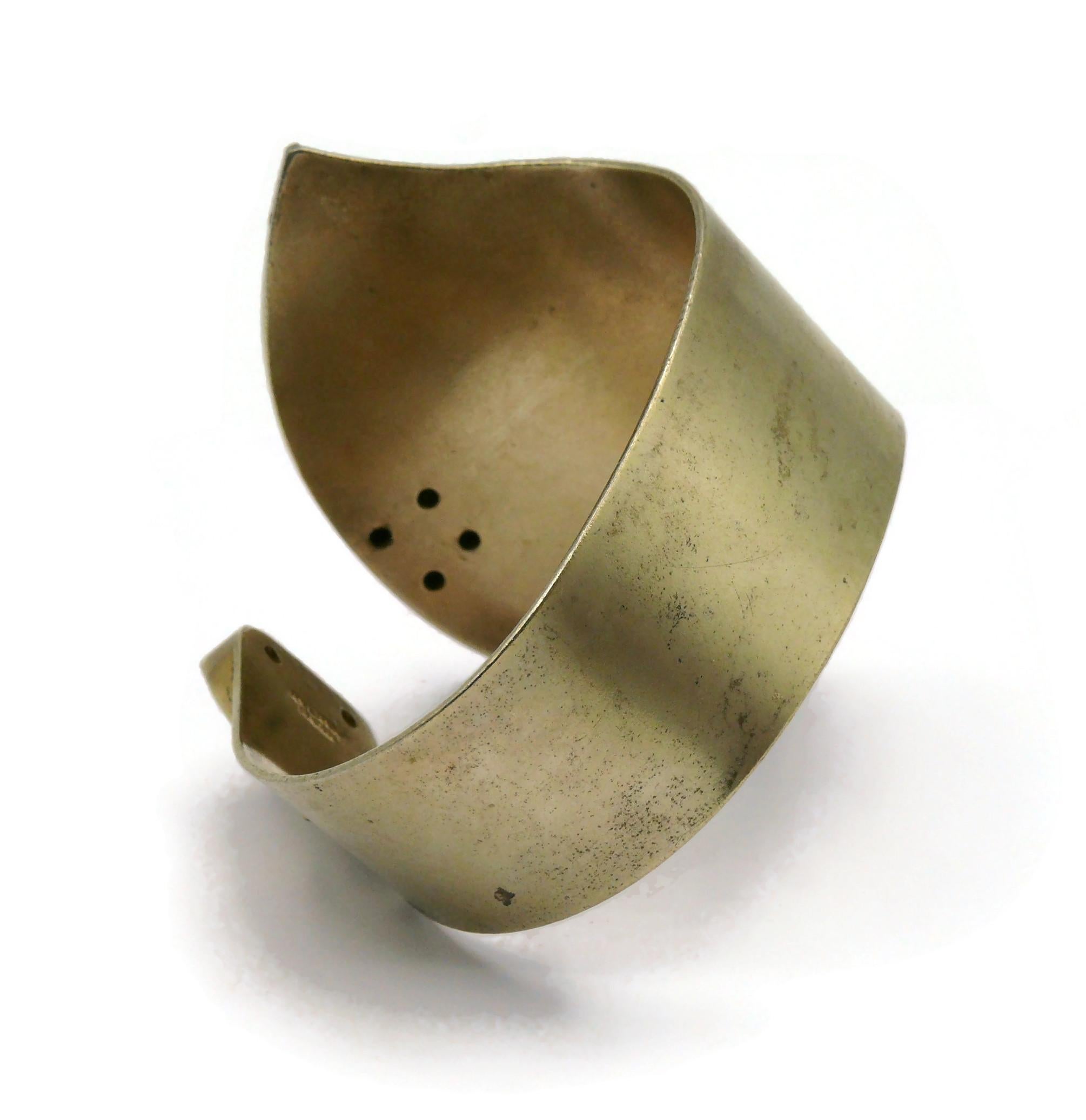 JACQUES AN LANH Vintage Sculptural Brass Cuff Bracelet For Sale 2