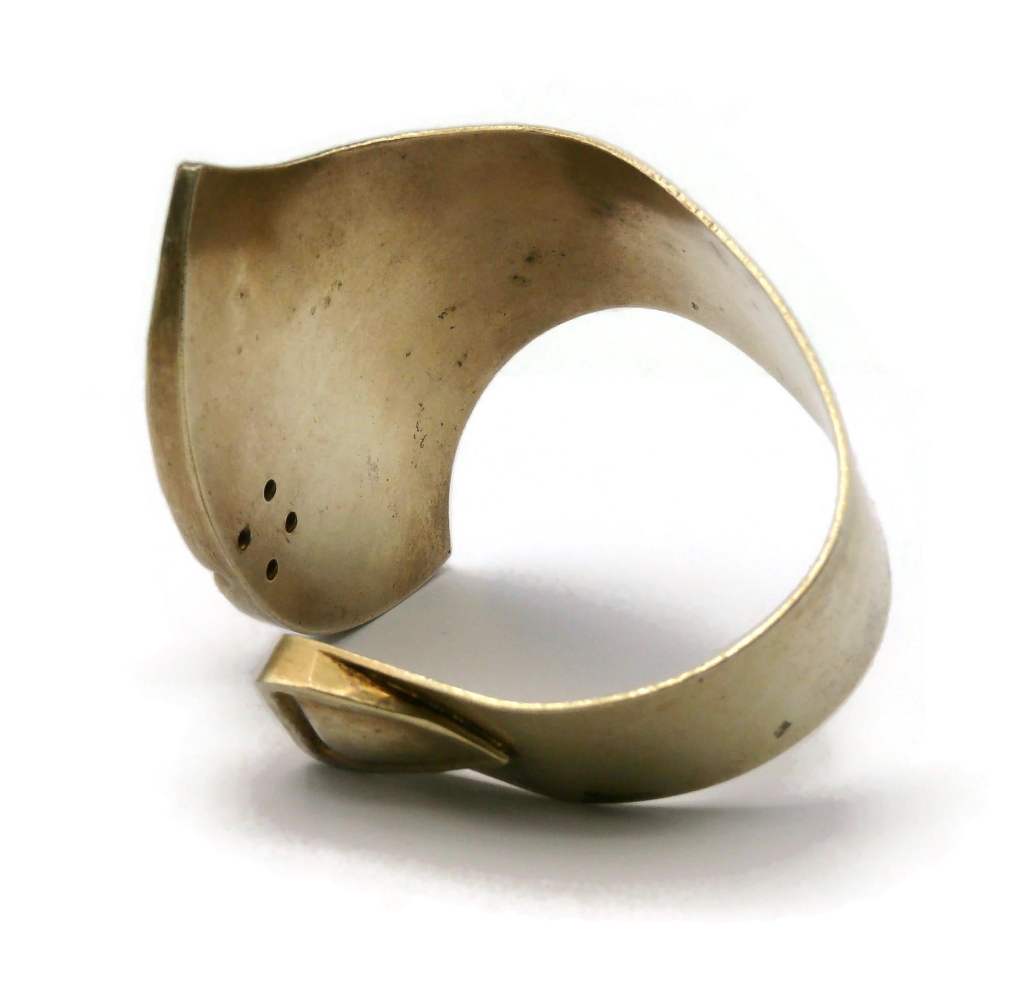 JACQUES AN LANH Vintage Sculptural Brass Cuff Bracelet For Sale 3