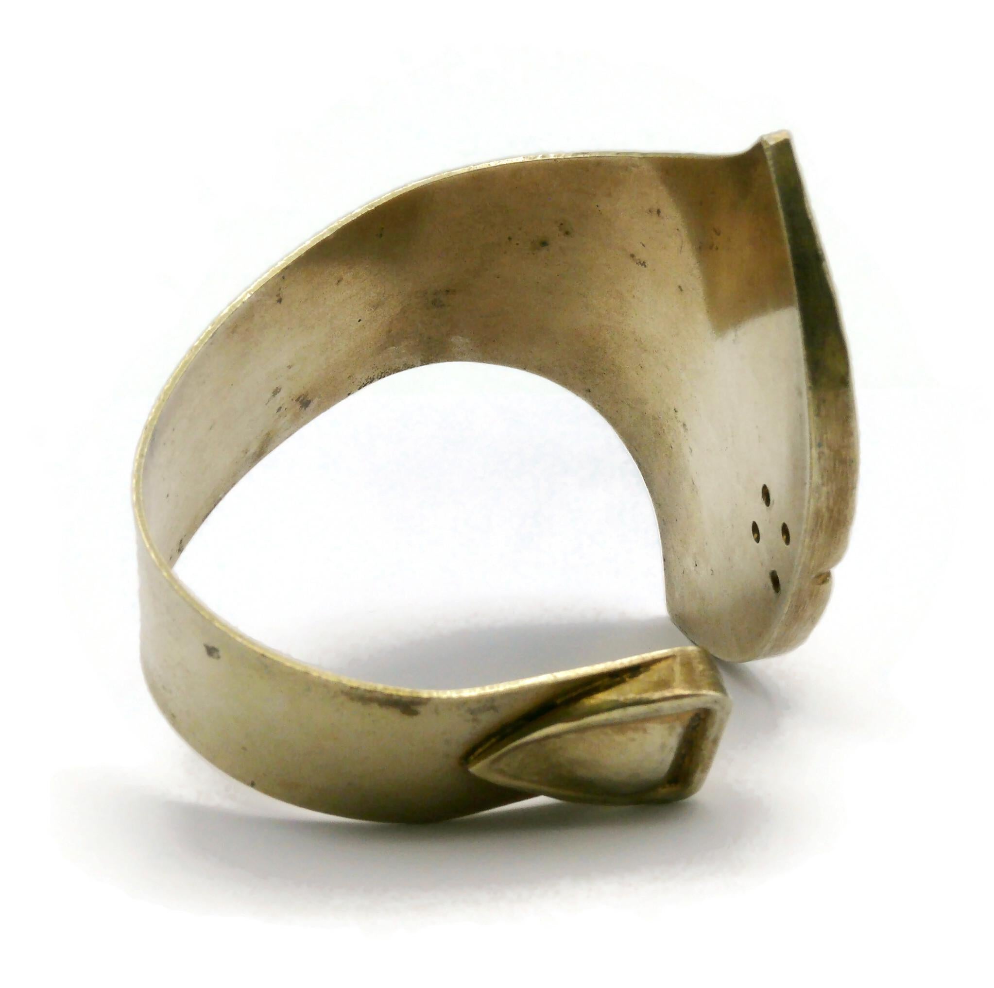 JACQUES AN LANH Vintage Sculptural Brass Cuff Bracelet For Sale 4