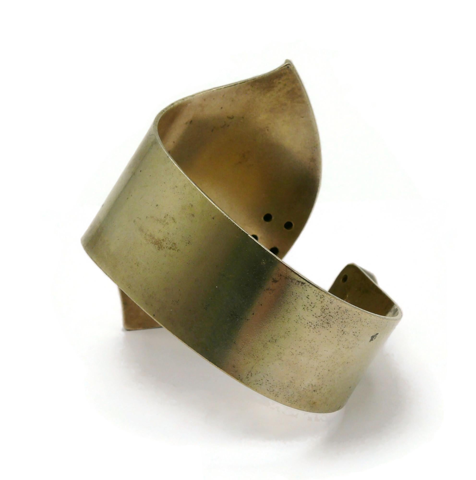 JACQUES AN LANH Vintage Sculptural Brass Cuff Bracelet For Sale 5