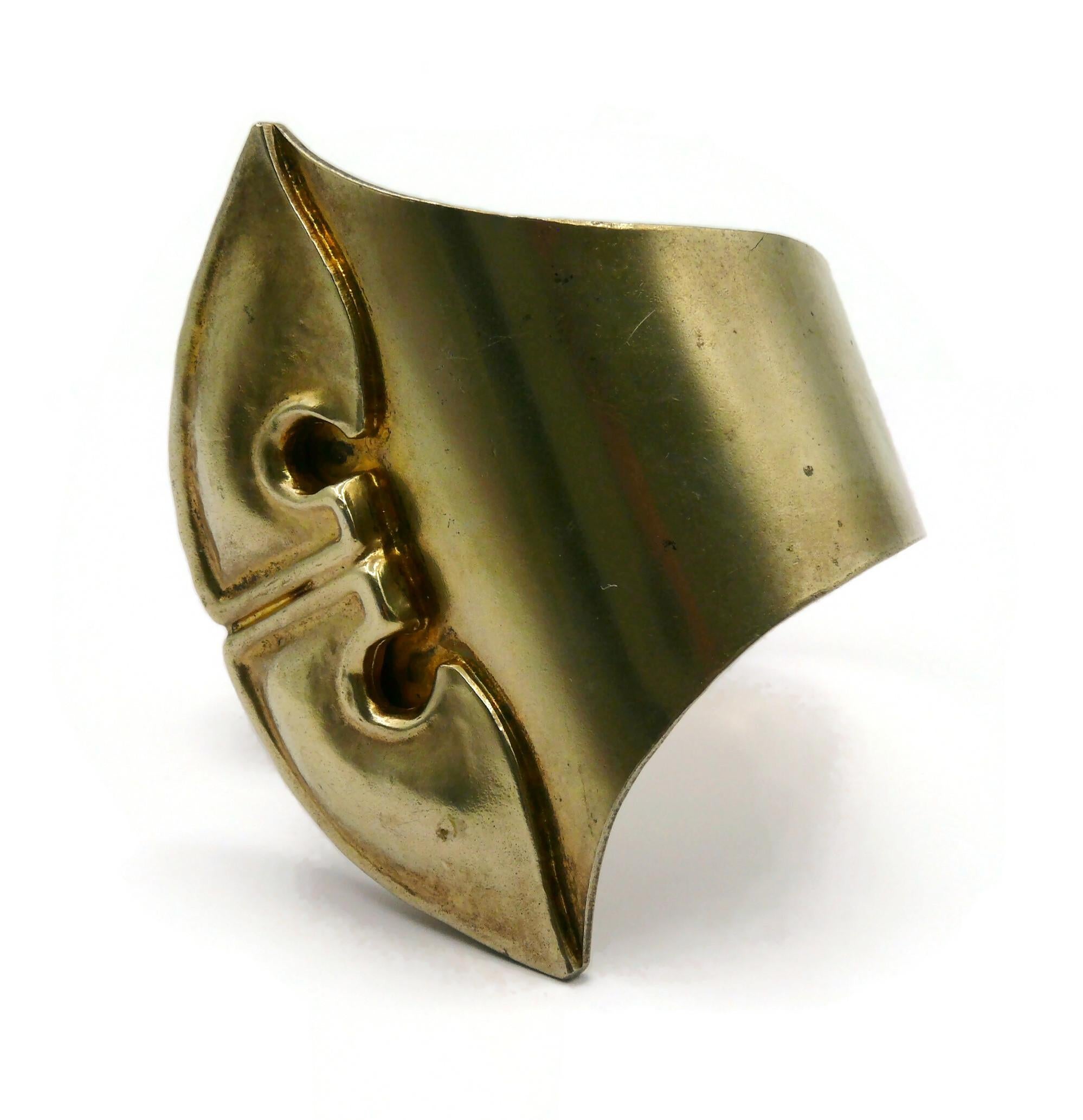JACQUES AN LANH Vintage Sculptural Brass Cuff Bracelet For Sale 6