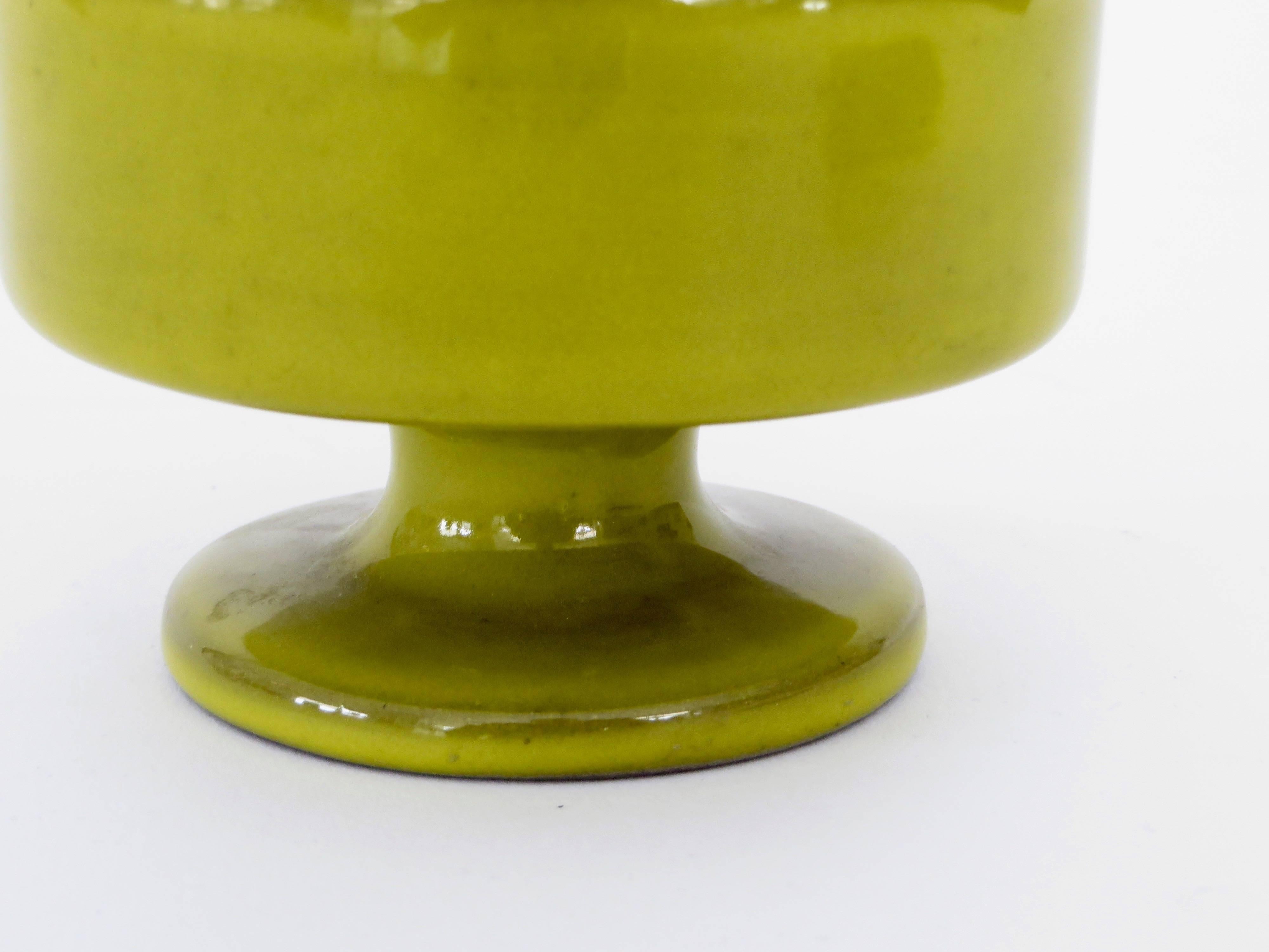 Mid-20th Century Jacques and Dani Ruelland Chartreuse Green French Ceramic Chalice