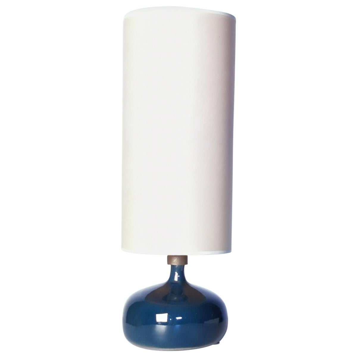 Jacques and Dani Ruelland, Dark Blue Enameled Table Lamp, 1960s