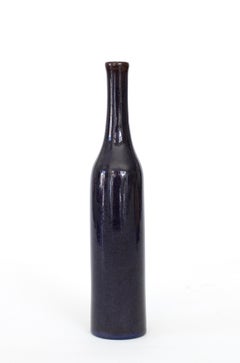 Jacques and Dani Ruelland Dark Purple French Ceramic Bottle or Ceramic Bottle