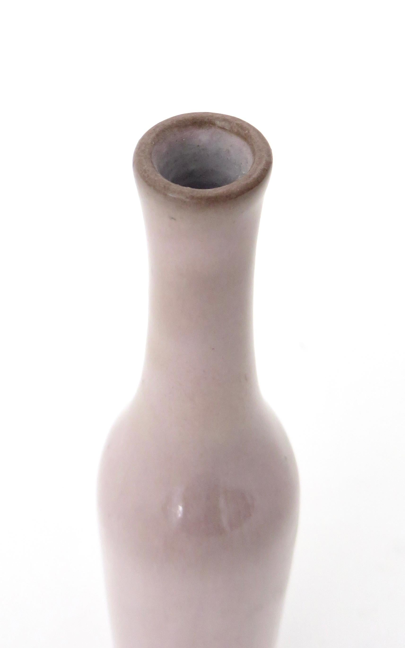 Jacques and Dani Ruelland French Ceramic Bottle in Pale Rose Lavender Glaze 2
