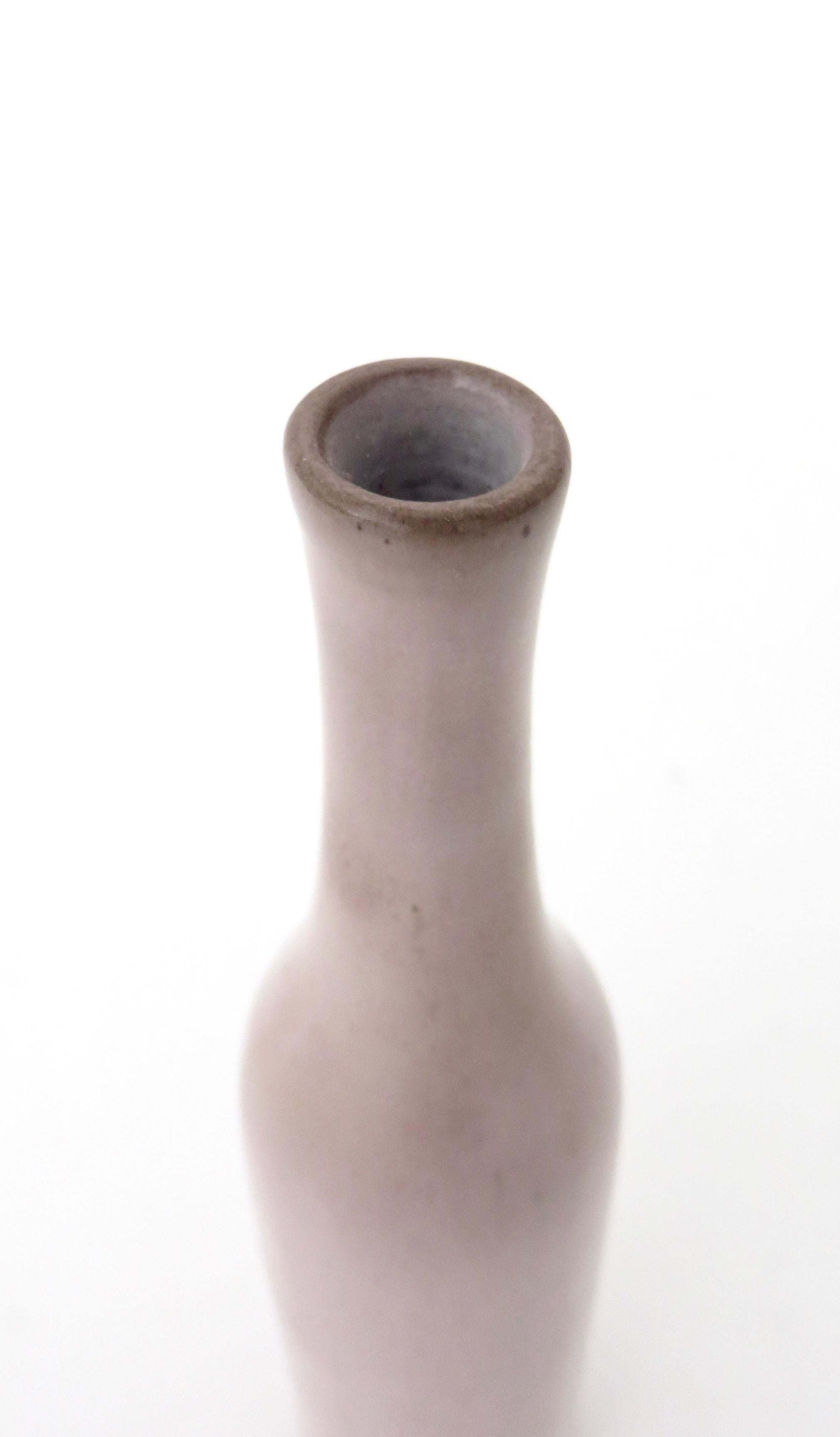 Jacques and Dani Ruelland French Ceramic Bottle in Pale Rose Lavender Glaze 3