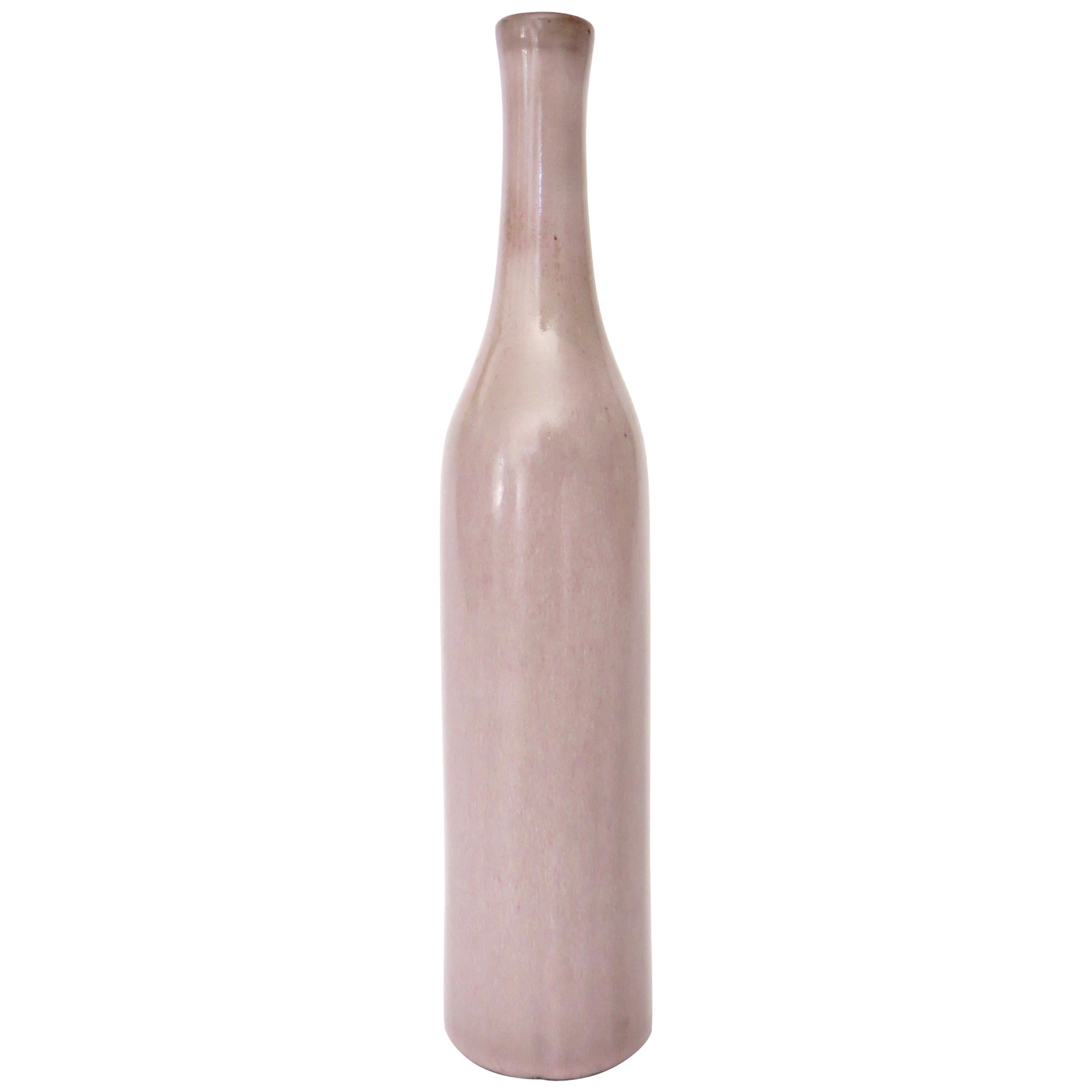 Jacques and Dani Ruelland French Ceramic Bottle in Pale Rose Lavender Glaze