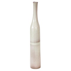 Jacques and Dani Ruelland French Ceramic Bottle in Pale Gray to Lavender Glaze