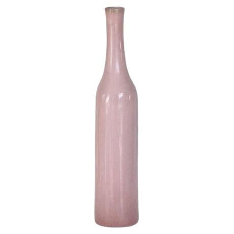 Jacques and Dani Ruelland French Ceramic Bottle in Pale Mauve Glaze For Sale