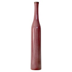 Jacques and Dani Ruelland French Ceramic Bottle in Pale Mauve Glaze