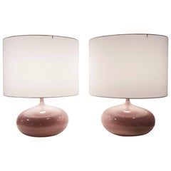 Jacques and Dani Ruelland Pair of Ceramic Lamps