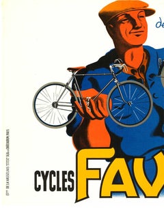 Original Cycles Favor Motos  Bicycles & Motorcycles vintage French poster