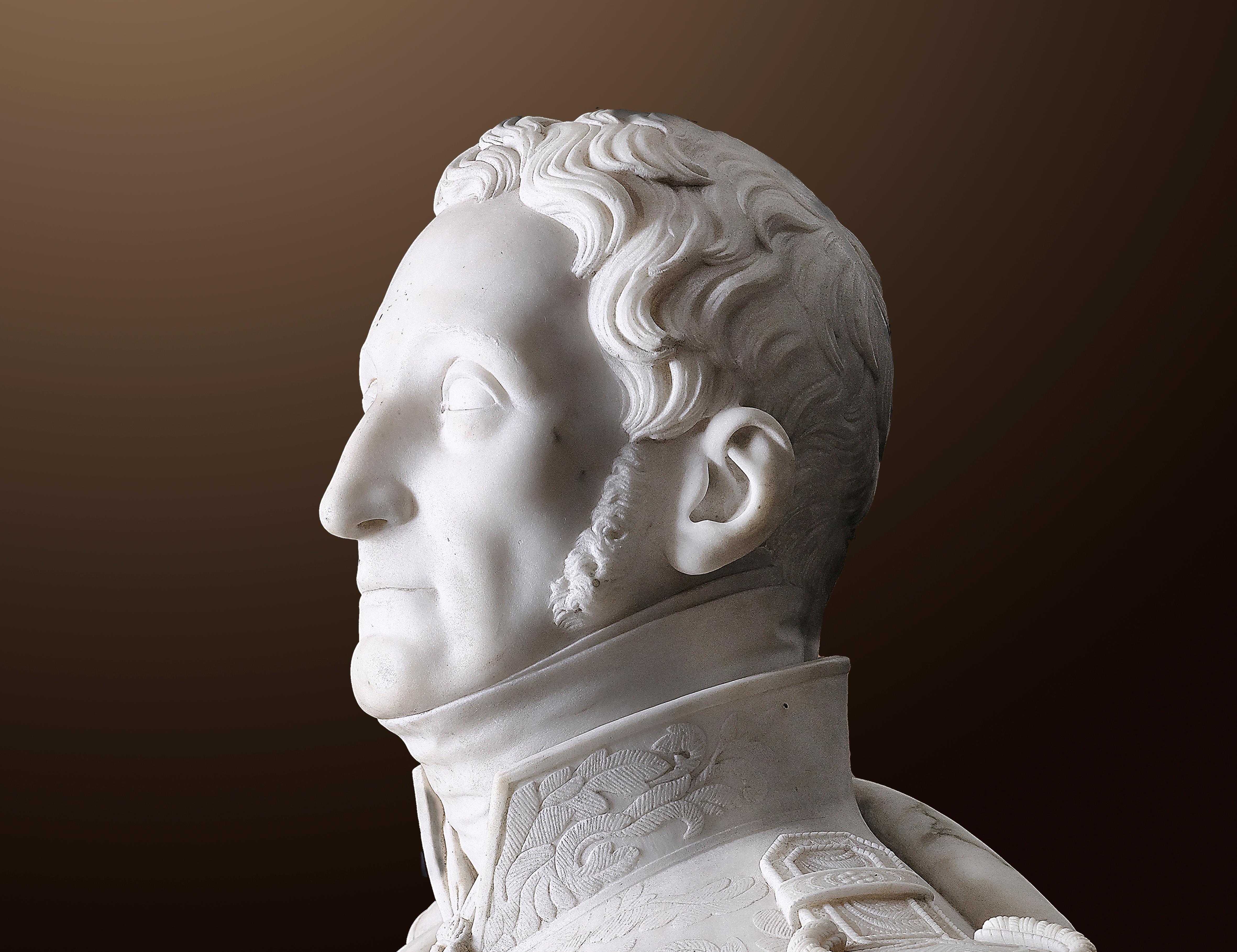 Ritratto del Maréchal di Francia Sylvain Charles Valée - Figurative Sculpture Nero di Jacques Augustin Dieudonné